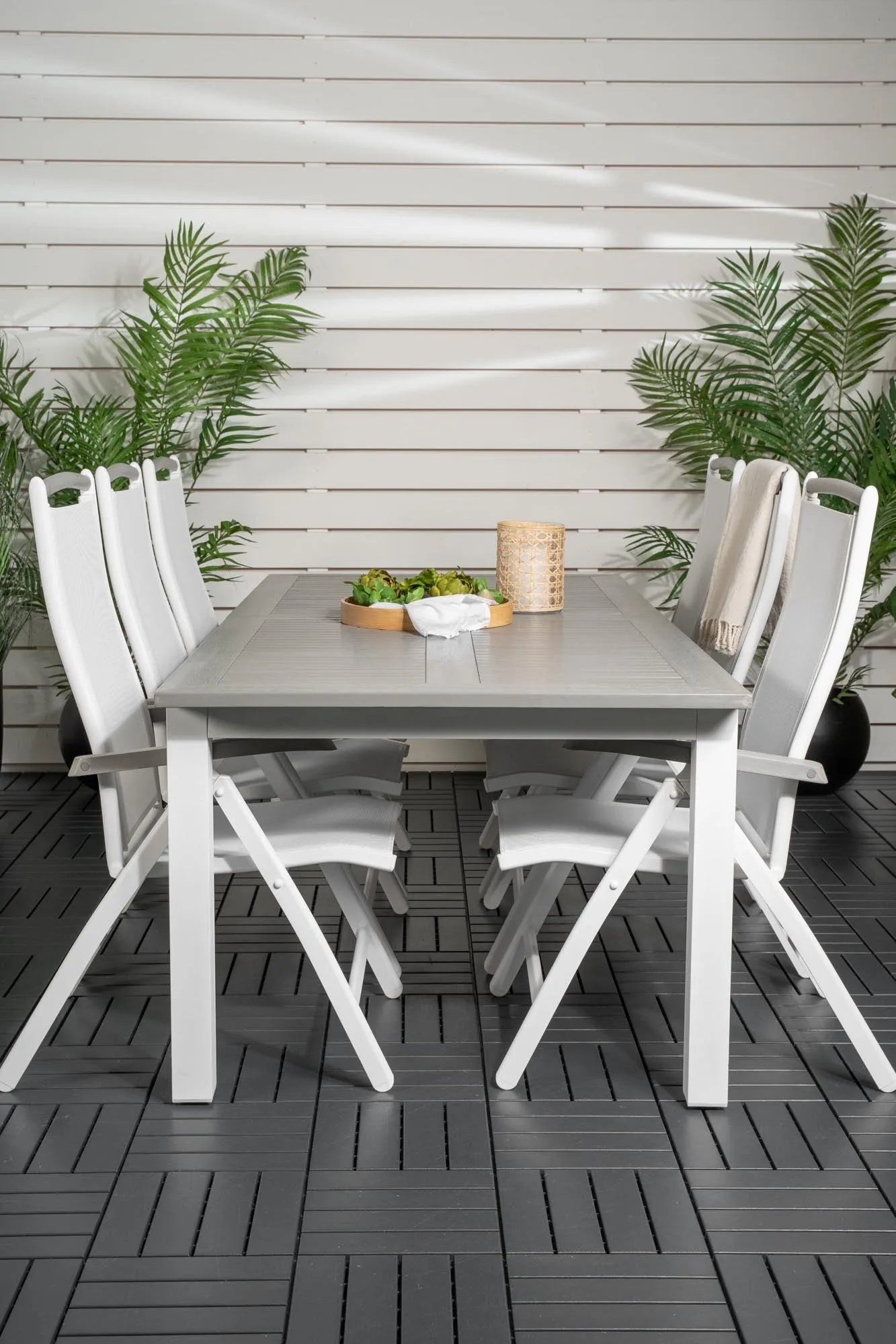 Albany Outdoor-Esstischset 224cm/6St. - KAQTU Design