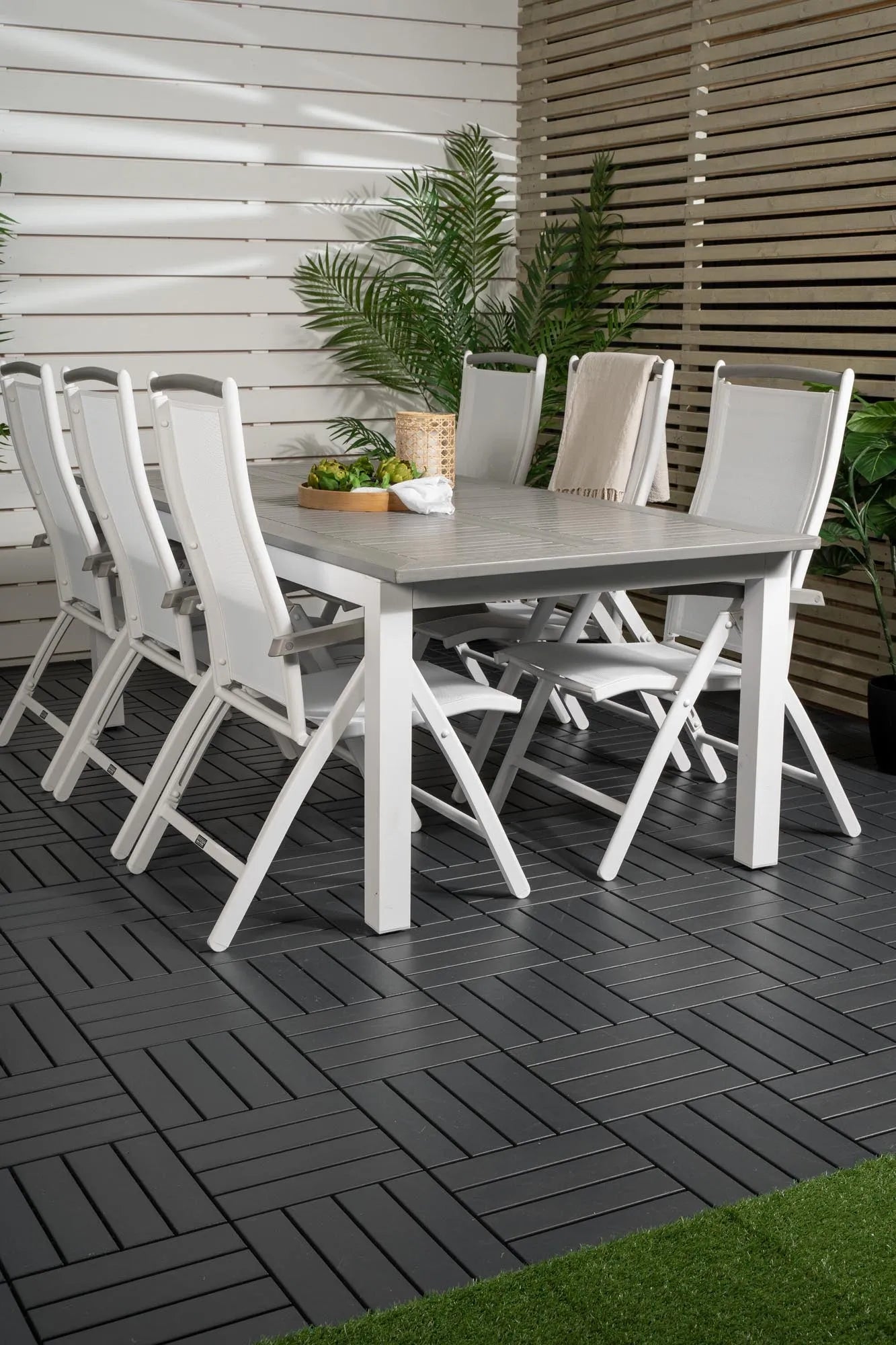 Albany Outdoor-Esstischset 224cm/6St. - KAQTU Design