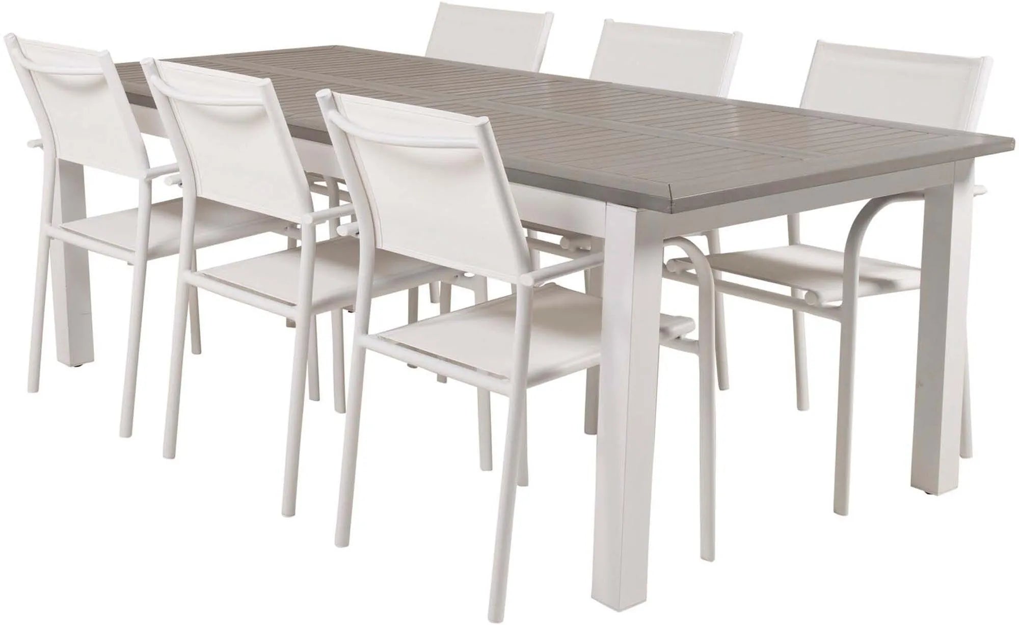 Albany Outdoor-Esstischset + Santorini 224cm/6St. - KAQTU Design