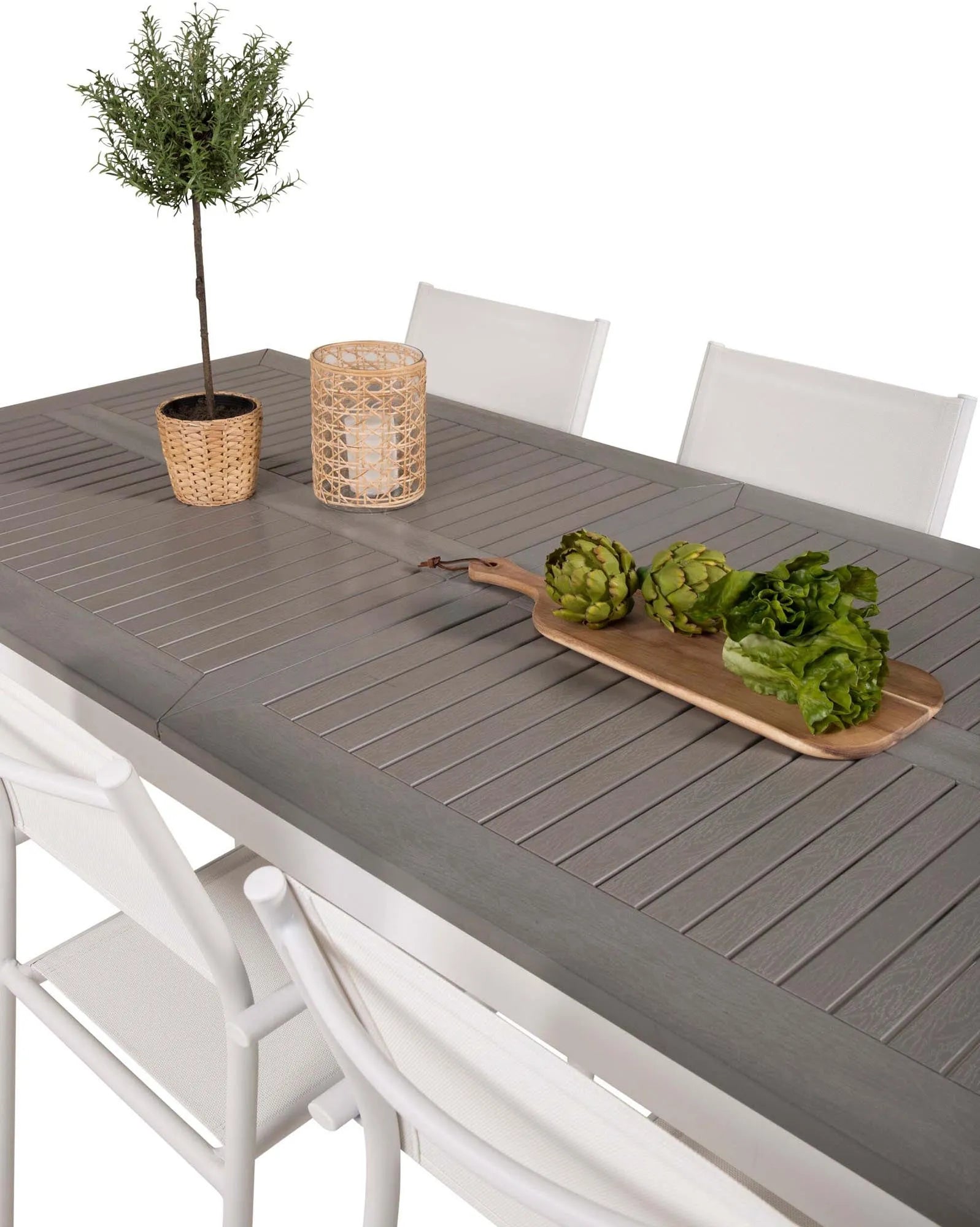 Albany Outdoor-Esstischset + Santorini 224cm/6St. - KAQTU Design