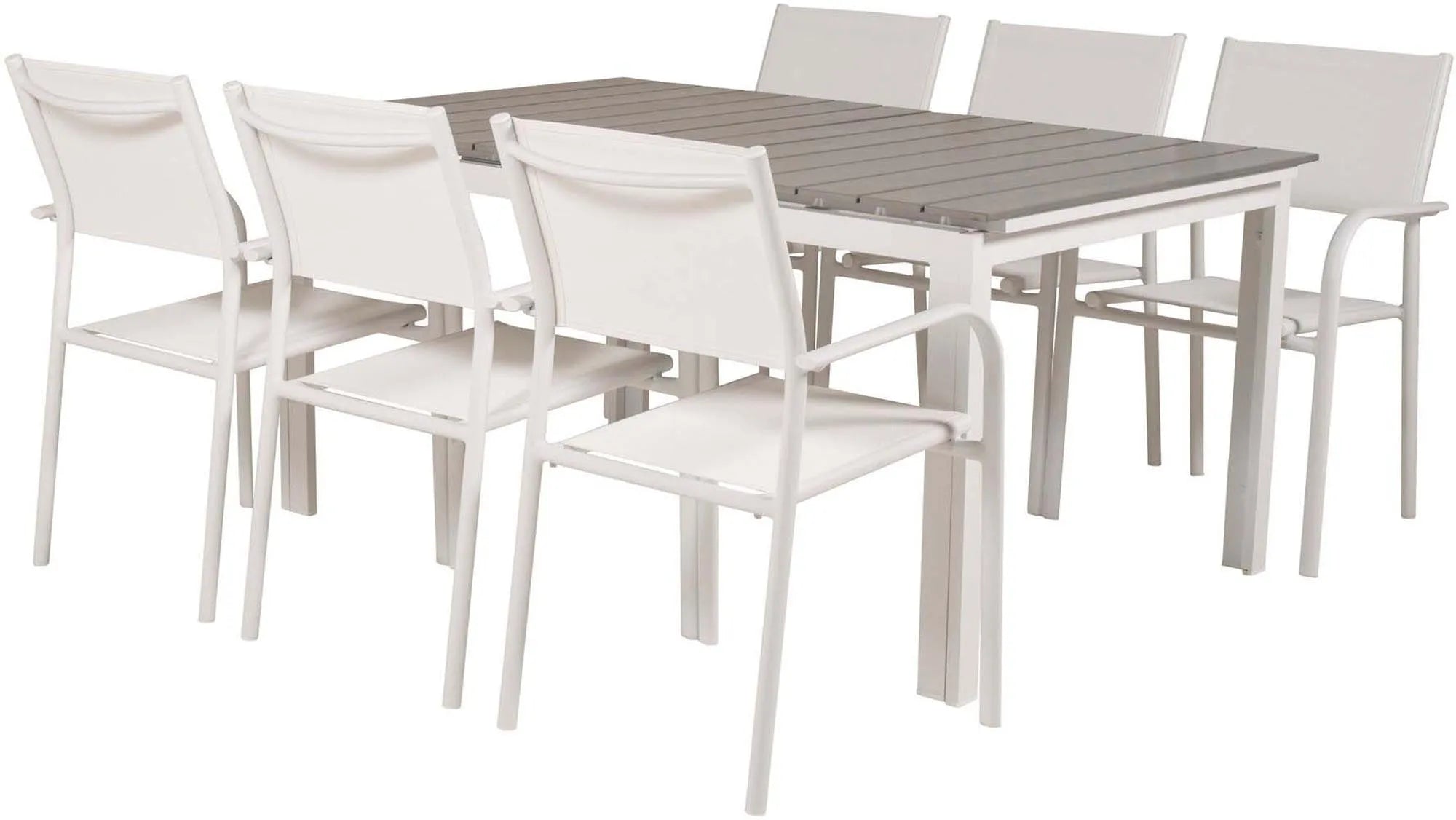 Levels Outdoor-Tischset + Santorini 160cm/6St. - KAQTU Design