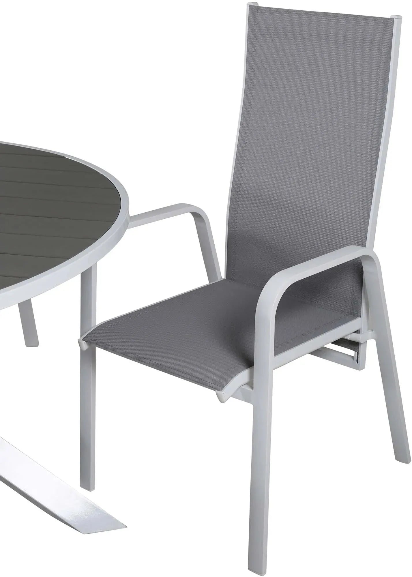 Parma Outdoor-Tischset + Copacabana ⌀140cm/4St. in Schwarzgrau präsentiert im Onlineshop von KAQTU Design AG. Gartentischset ist von Venture Home