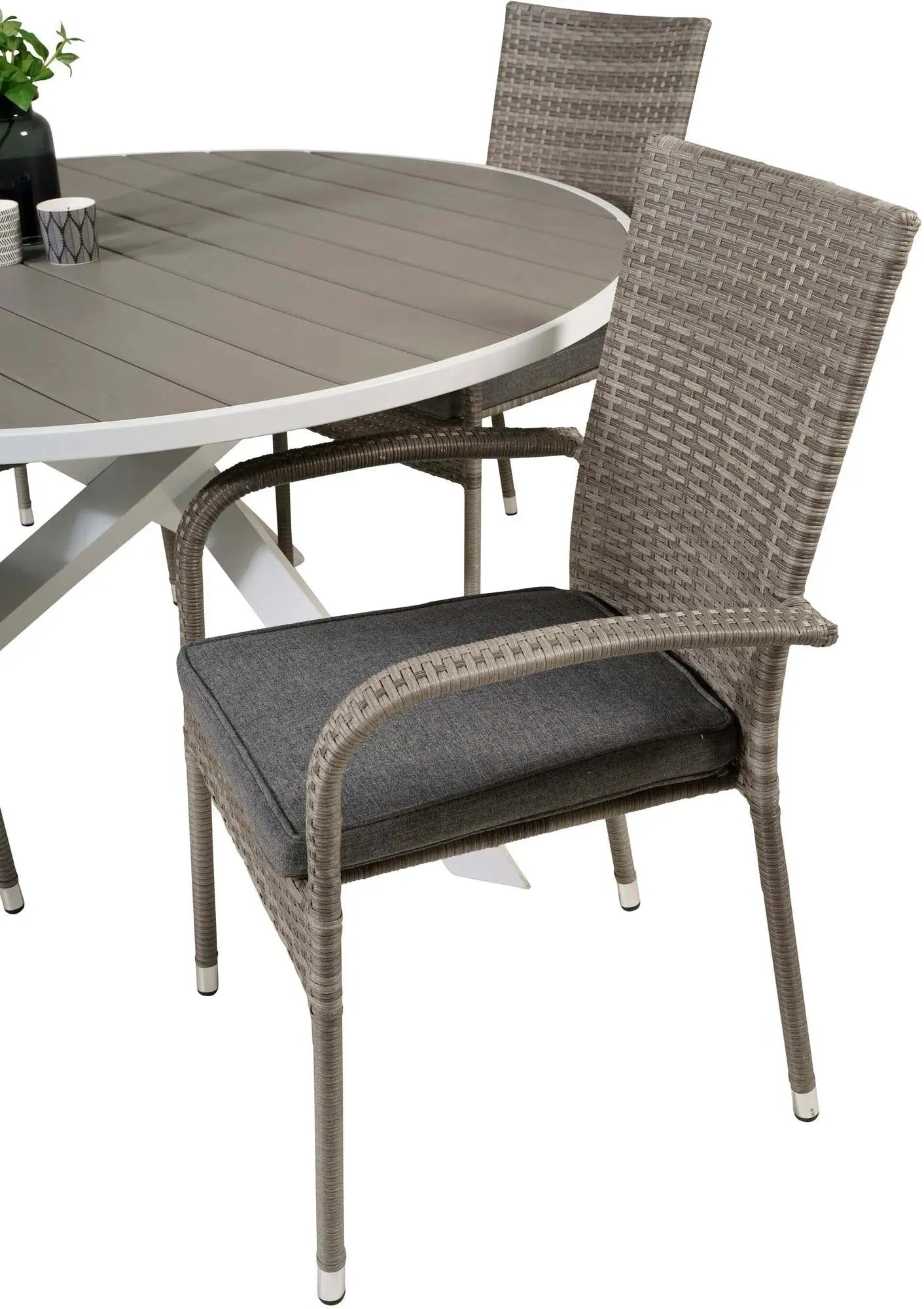 Parma Outdoor-Tischset + Anna ⌀140cm/4St. - KAQTU Design