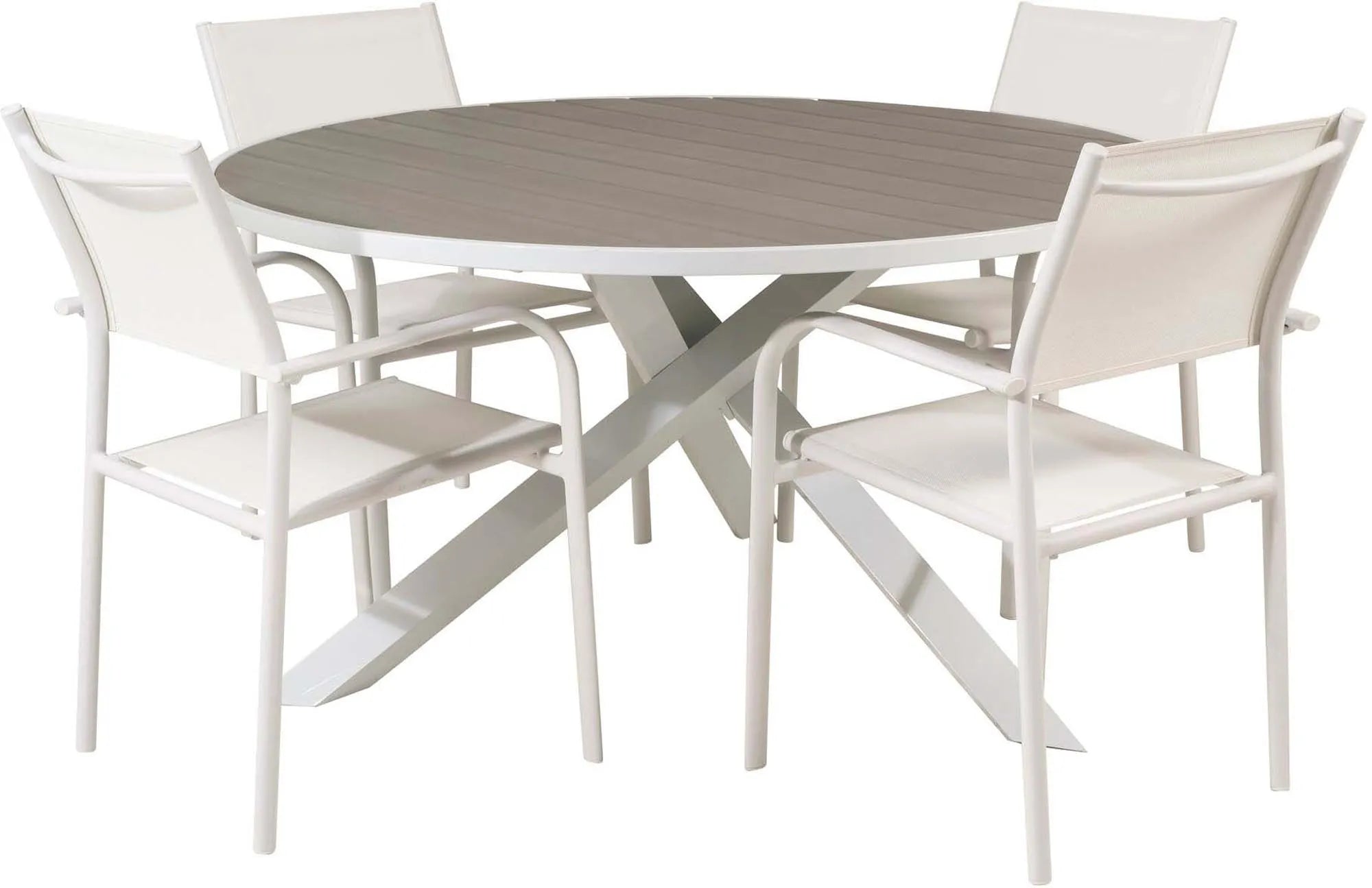 Parma Outdoor-Tischset + Santorini ⌀140cm/4St. - KAQTU Design