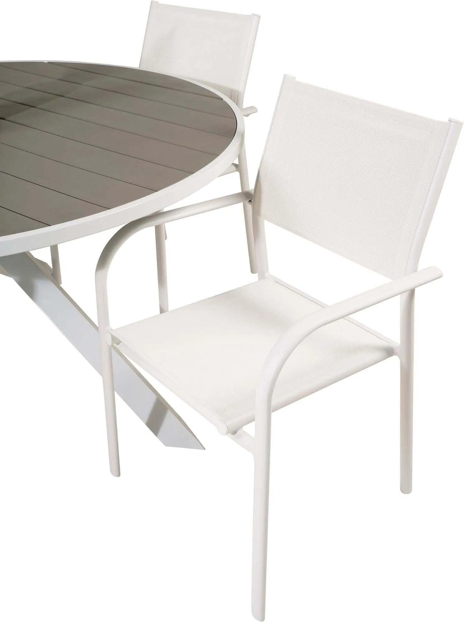 Parma Outdoor-Tischset + Santorini ⌀140cm/4St. - KAQTU Design