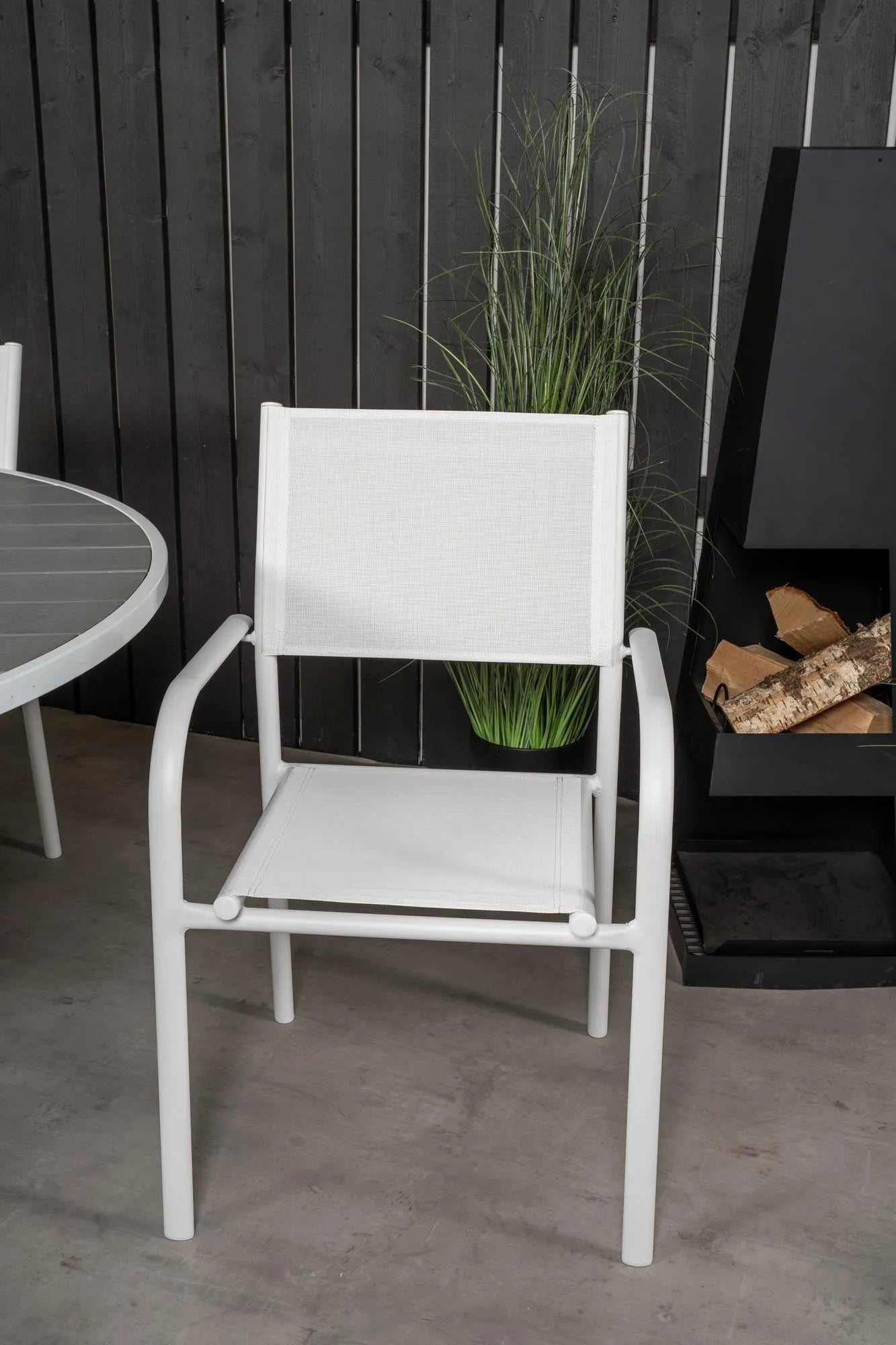 Parma Outdoor-Tischset + Santorini ⌀140cm/4St. - KAQTU Design