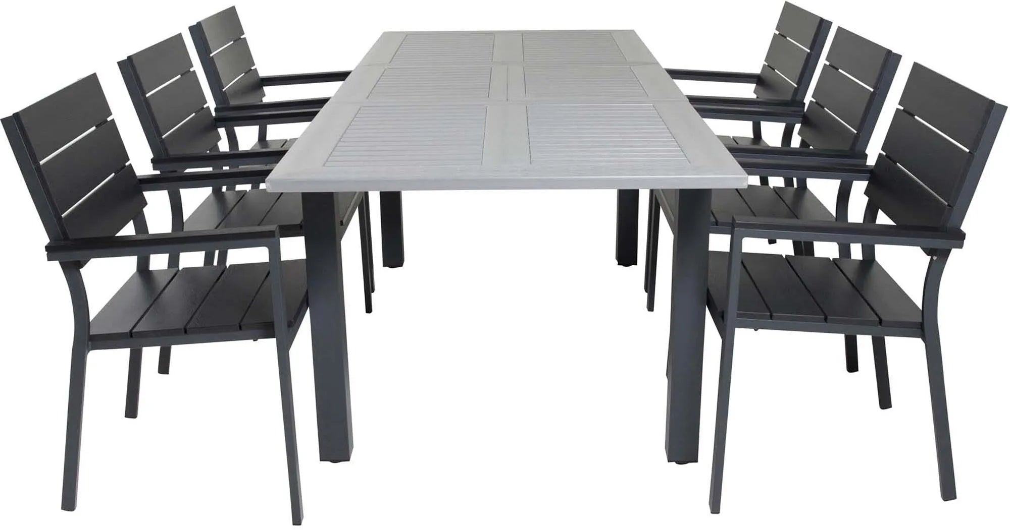 Albany Outdoor-Esstischset + Levels 152cm/6St. - KAQTU Design