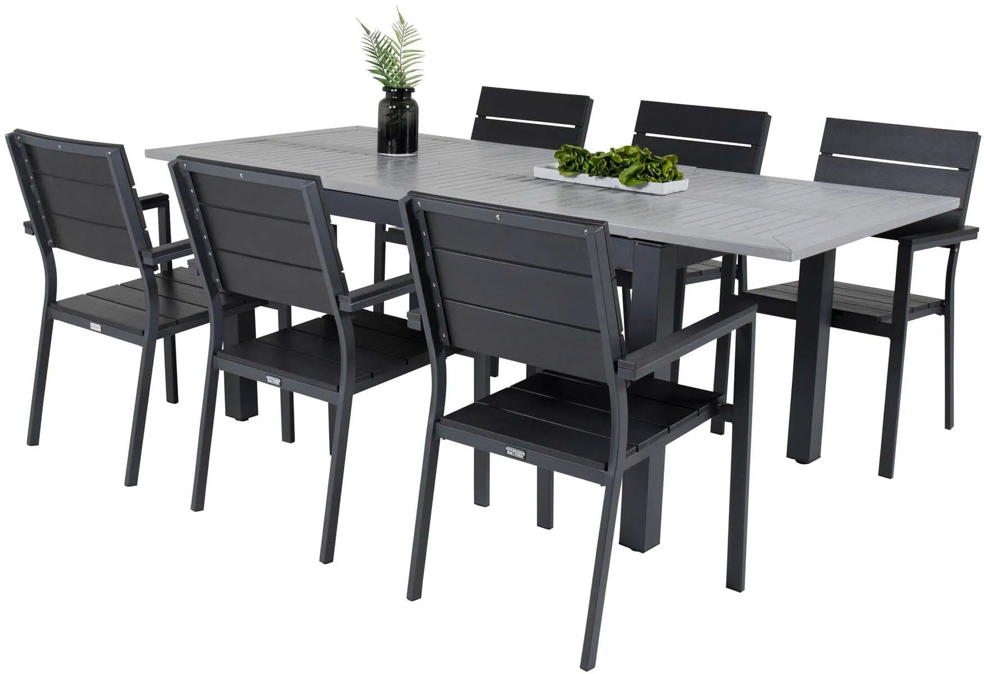 Albany Outdoor-Esstischset + Levels 152cm/6St. - KAQTU Design