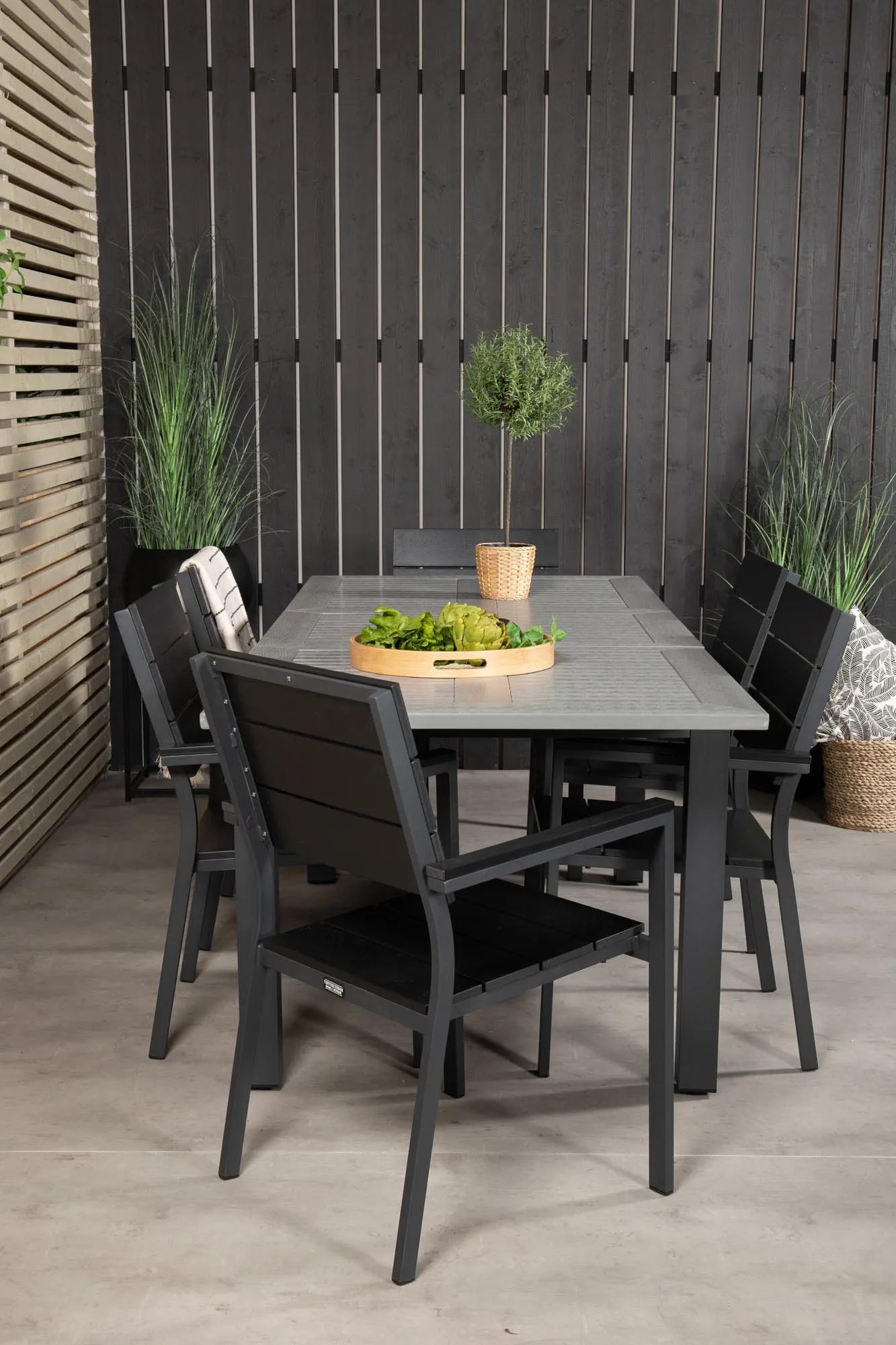 Albany Outdoor-Esstischset + Levels 152cm/6St. - KAQTU Design