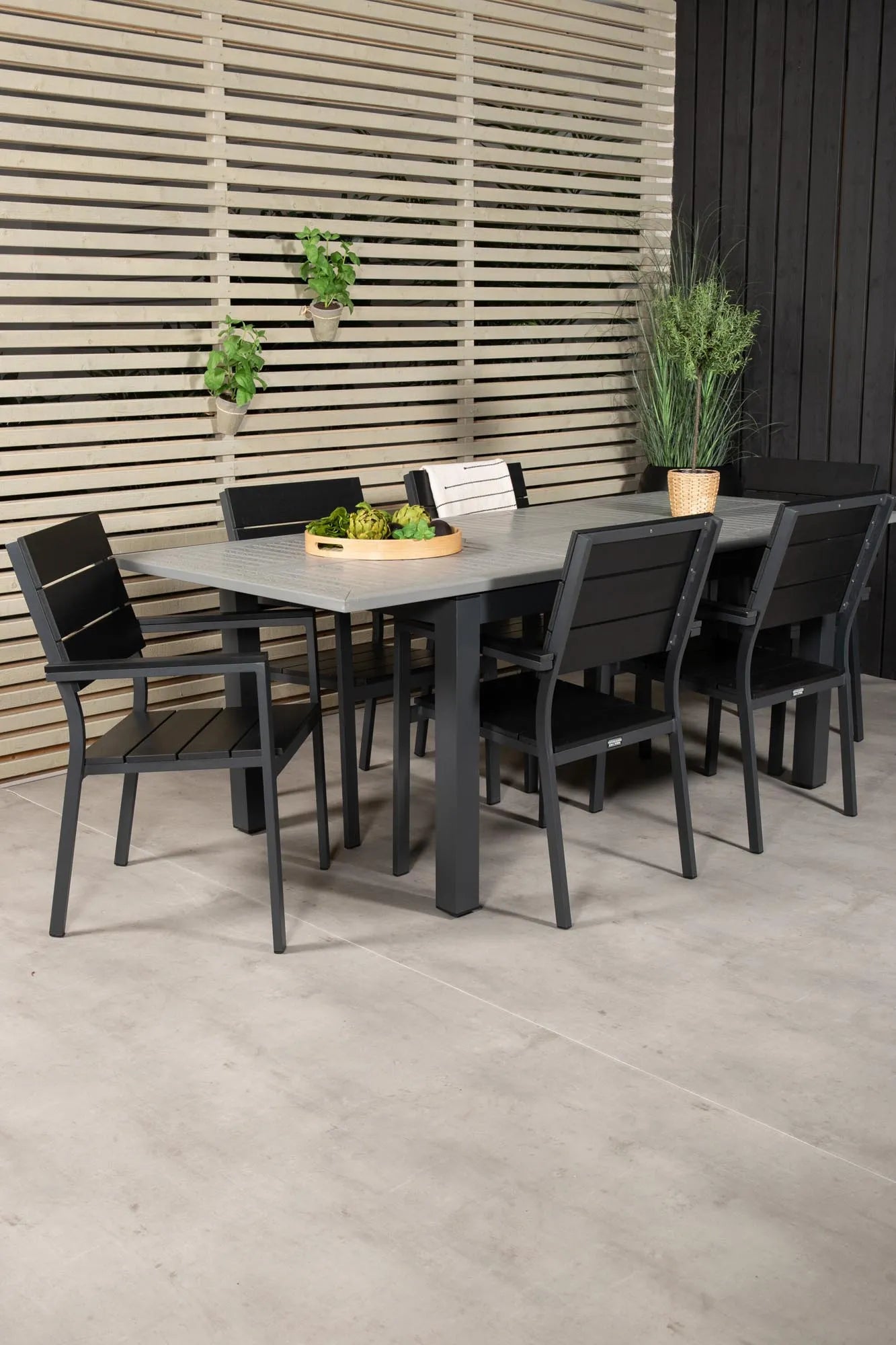 Albany Outdoor-Esstischset + Levels 152cm/6St. - KAQTU Design