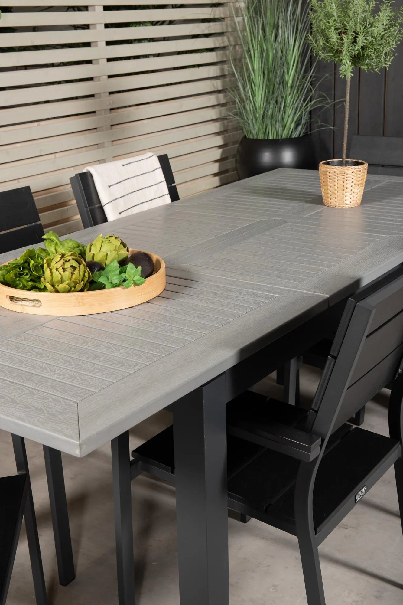 Albany Outdoor-Esstischset + Levels 152cm/6St. - KAQTU Design