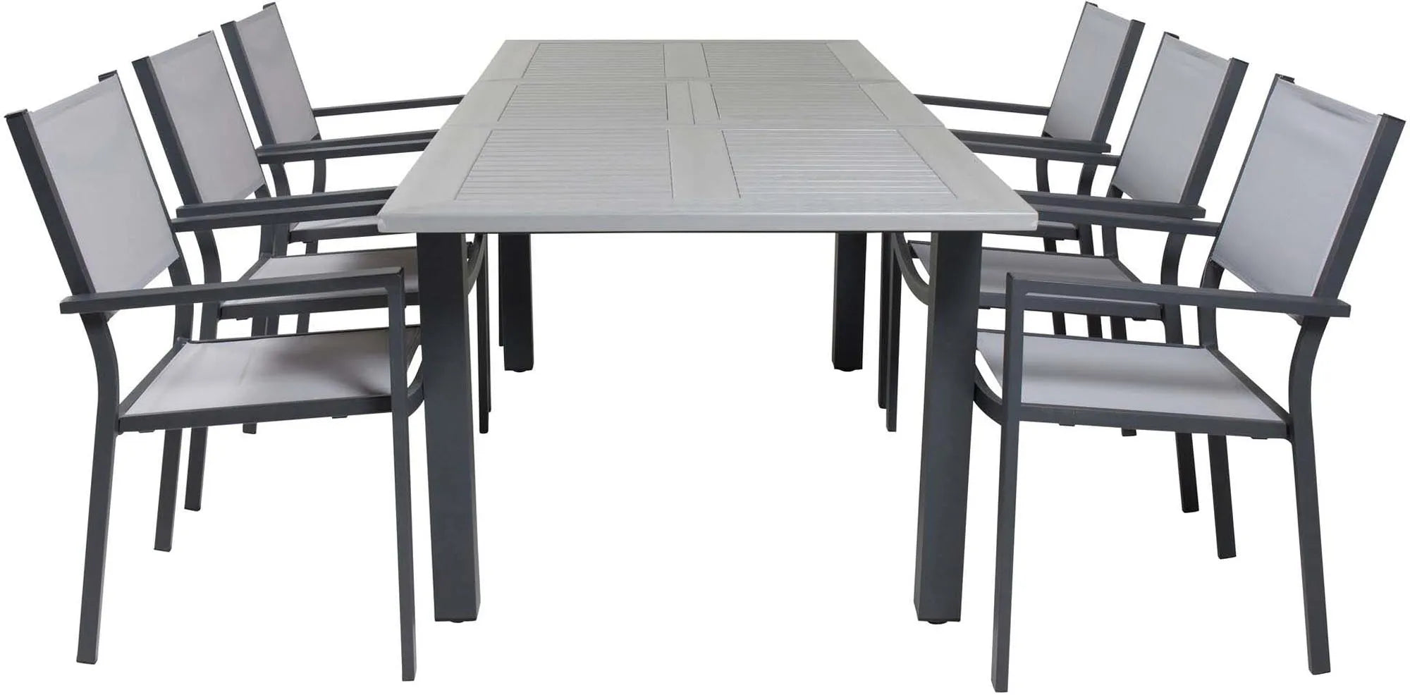 Albany Outdoor-Esstischset + Copacabana 152cm/6St. - KAQTU Design