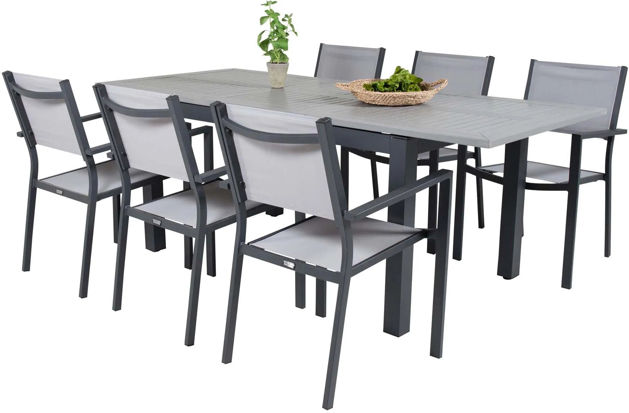 Albany Outdoor-Esstischset + Copacabana 152cm/6St. - KAQTU Design