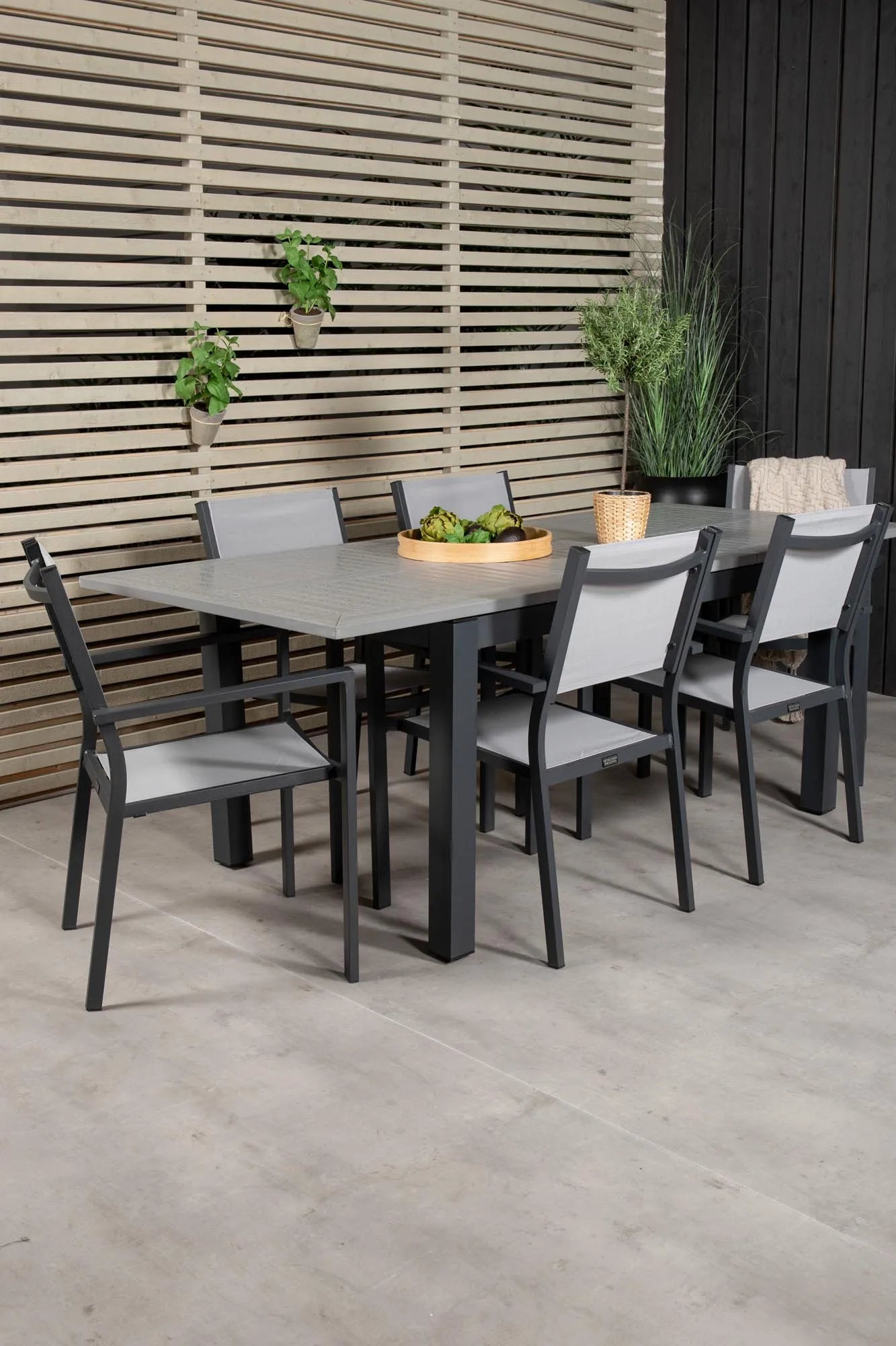 Albany Outdoor-Esstischset + Copacabana 152cm/6St. - KAQTU Design