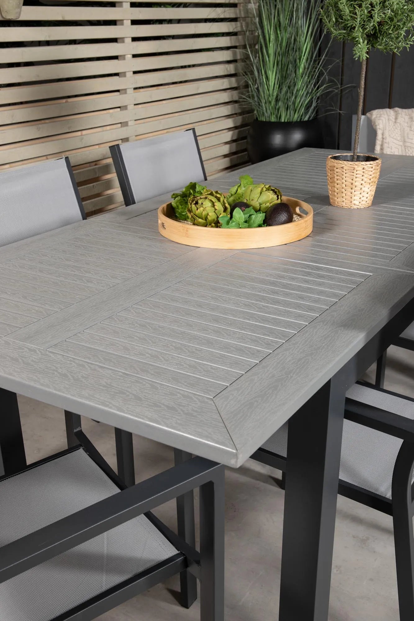 Albany Outdoor-Esstischset + Copacabana 152cm/6St. - KAQTU Design