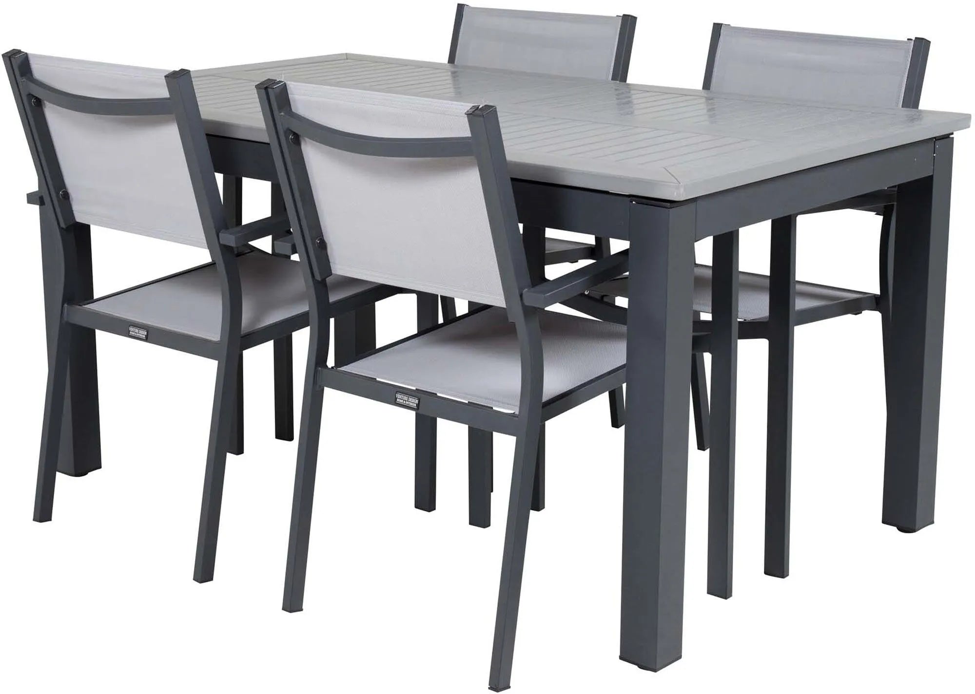 Albany Outdoor-Esstischset + Copacabana 152cm/4St. - KAQTU Design