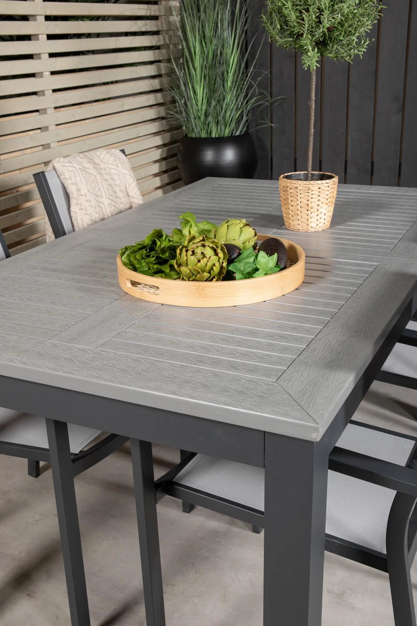 Albany Outdoor-Esstischset + Copacabana 152cm/4St. - KAQTU Design