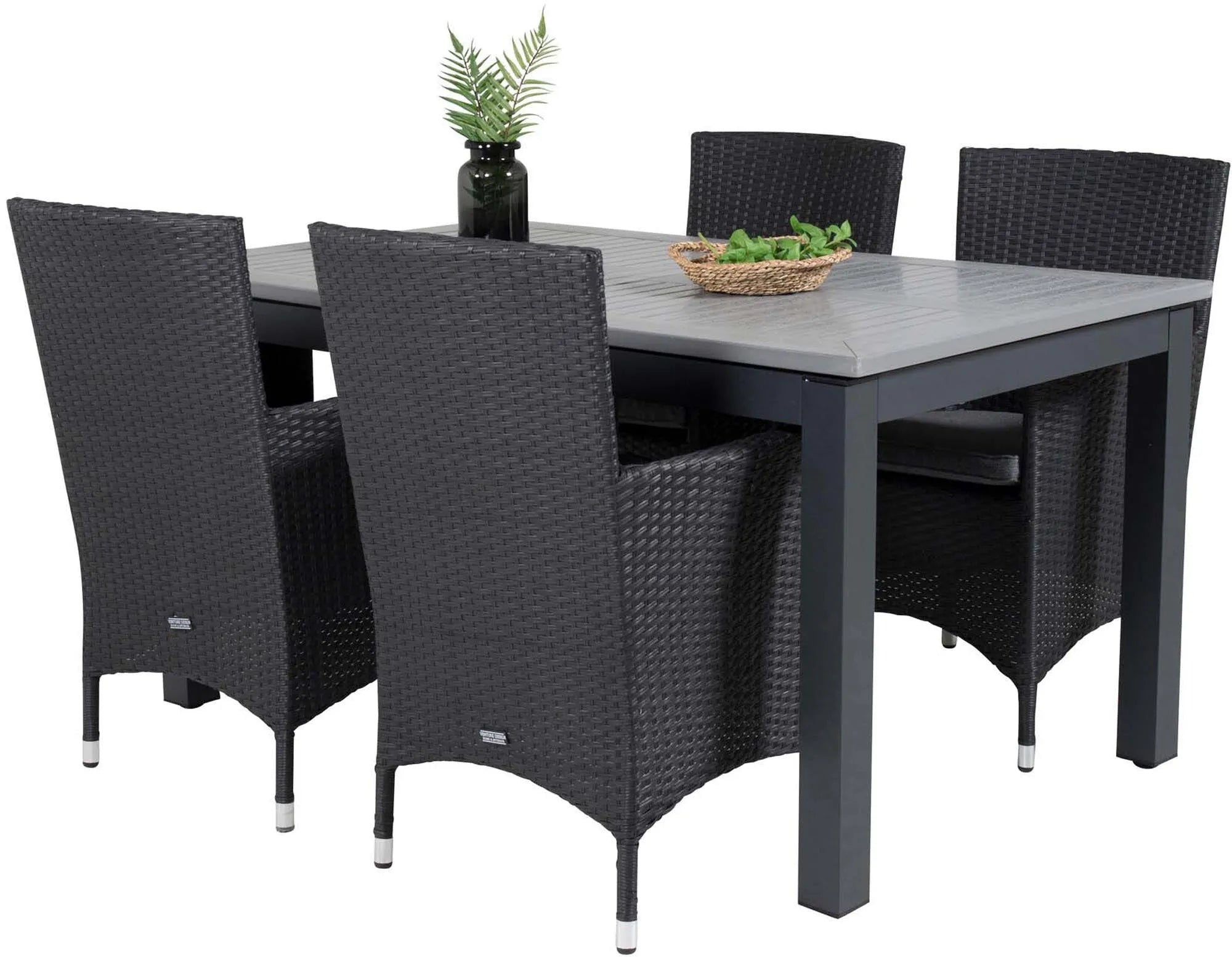 Albany Outdoor-Esstischset + Malin 152cm/4St. - KAQTU Design