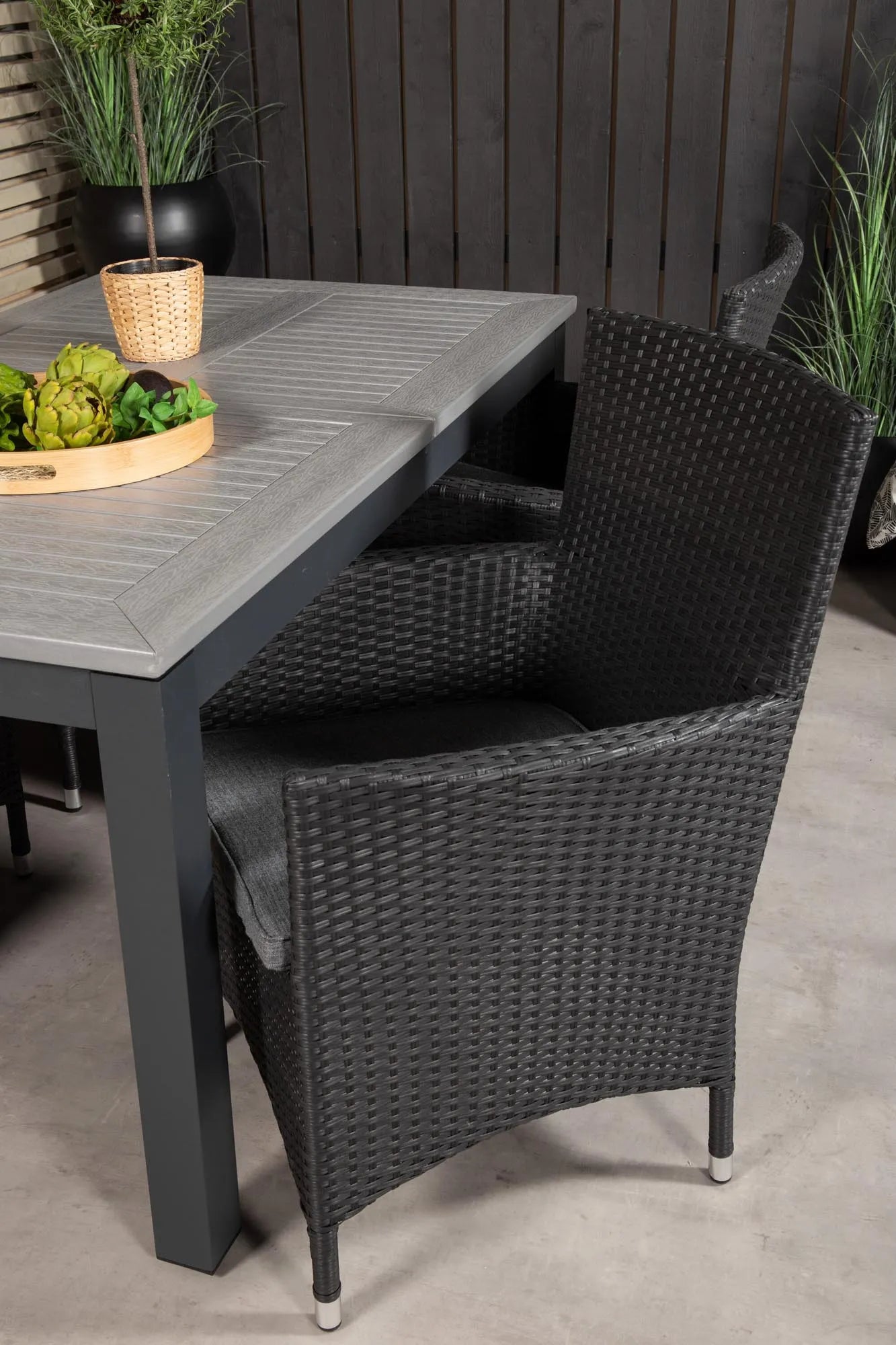 Albany Outdoor-Esstischset + Malin 152cm/4St. - KAQTU Design