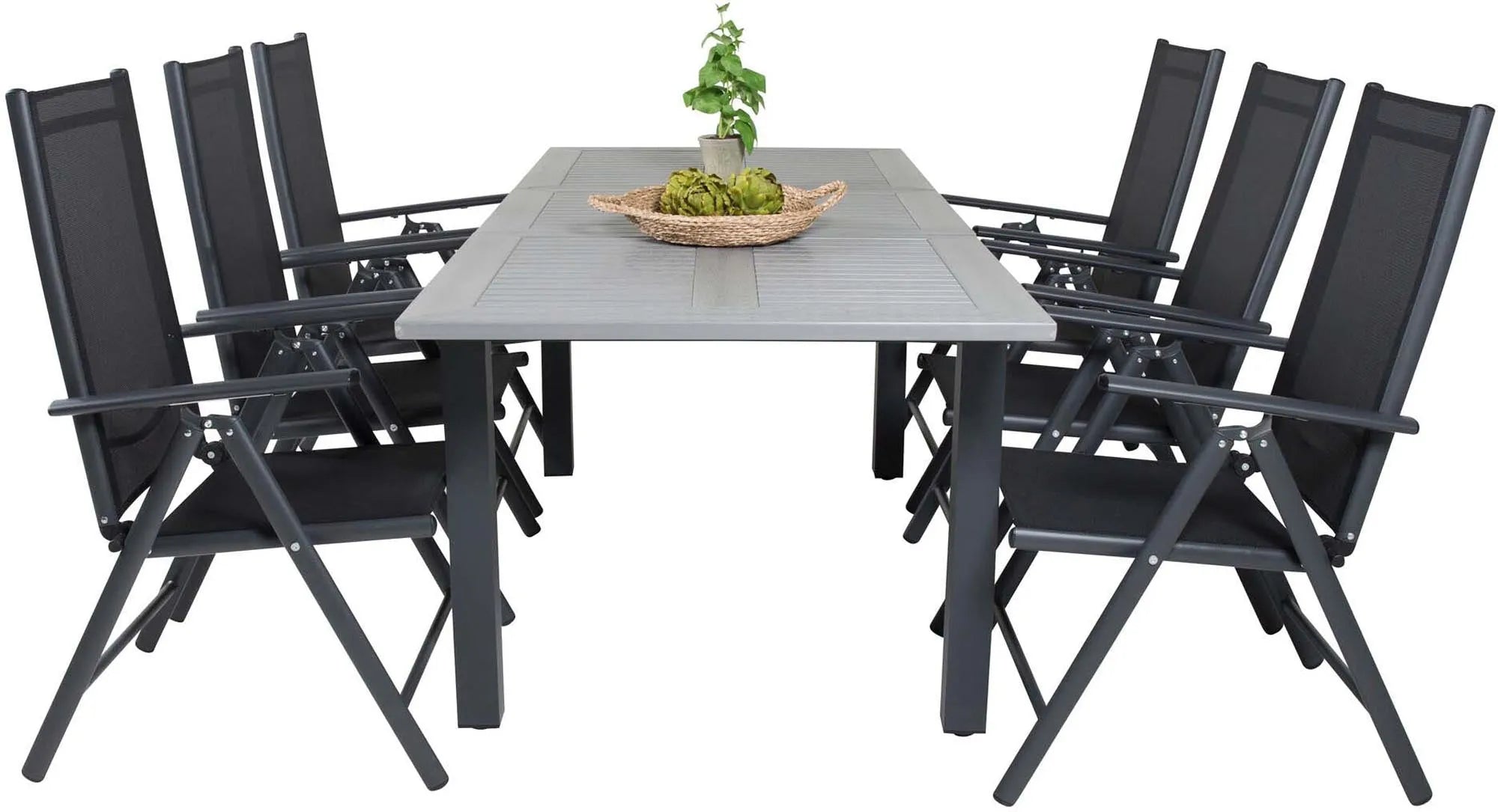 Albany Outdoor-Esstischset + Break 152cm/6St. - KAQTU Design