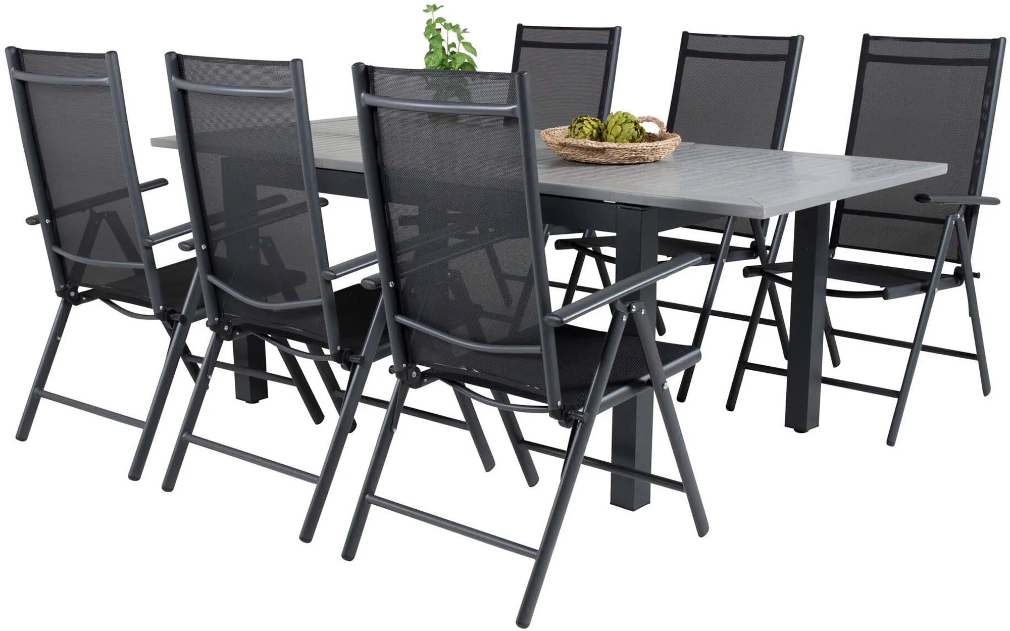 Albany Outdoor-Esstischset + Break 152cm/6St. - KAQTU Design