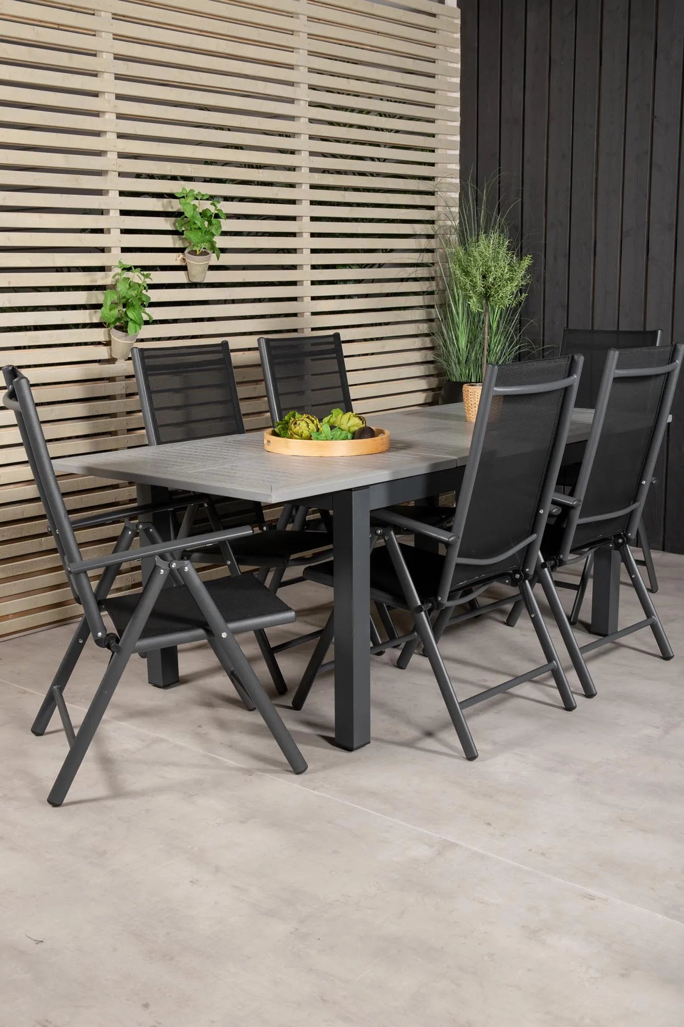 Albany Outdoor-Esstischset + Break 152cm/6St. - KAQTU Design