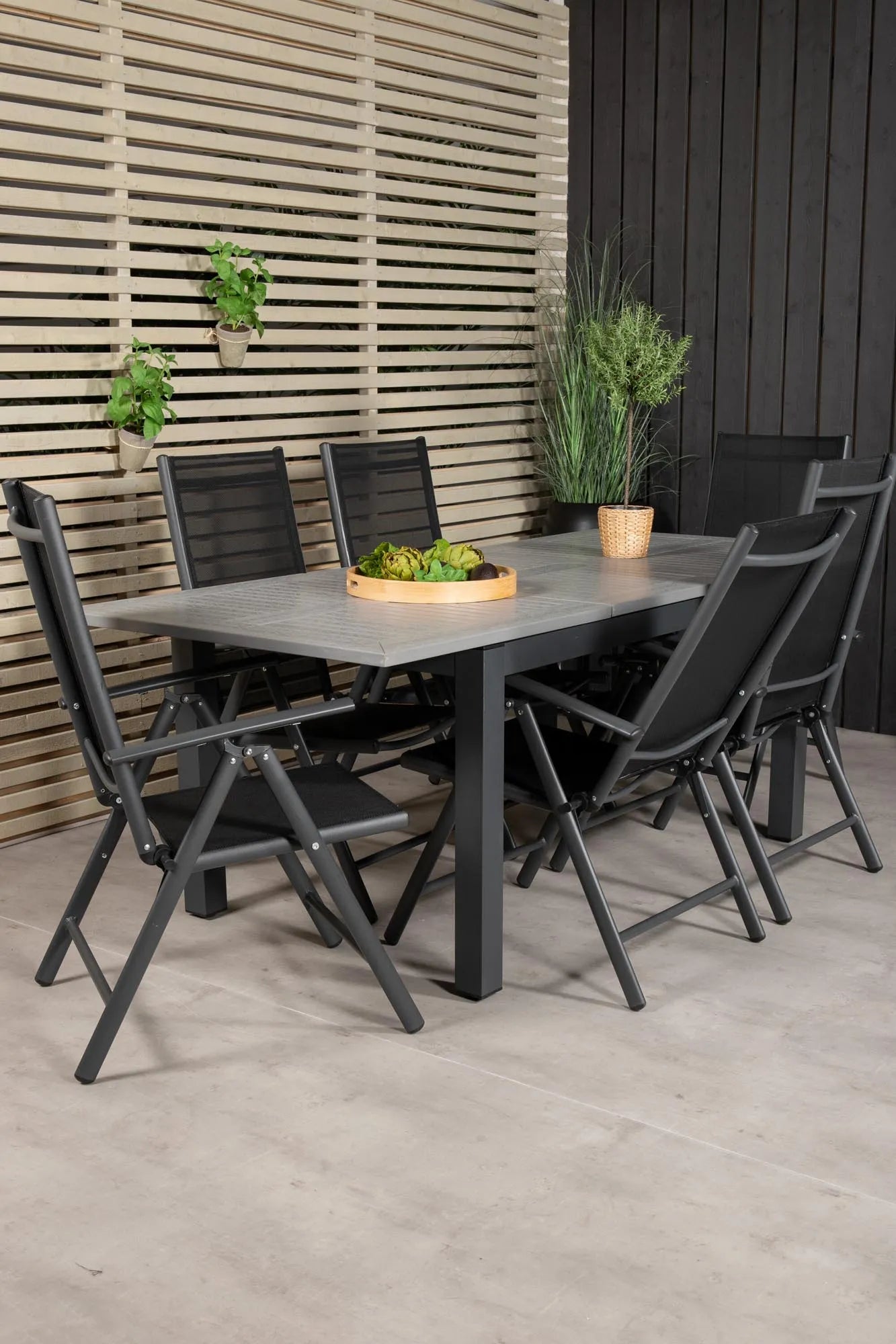 Albany Outdoor-Esstischset + Break 152cm/6St. - KAQTU Design