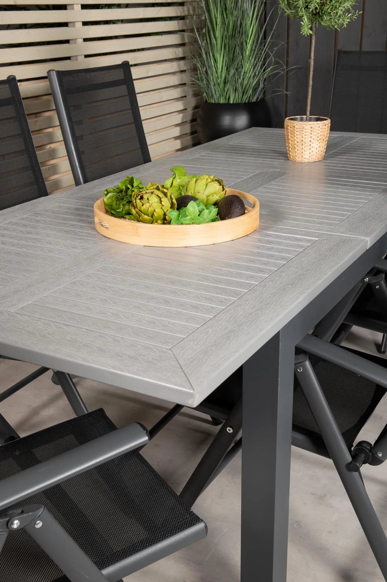 Albany Outdoor-Esstischset + Break 152cm/6St. - KAQTU Design