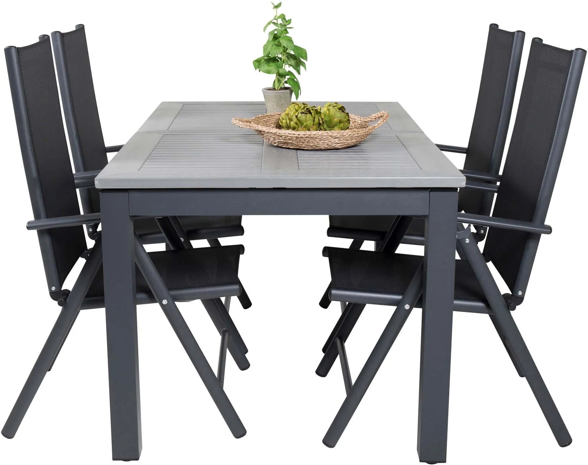 Albany Outdoor-Esstischset + Break 152cm/4St. - KAQTU Design