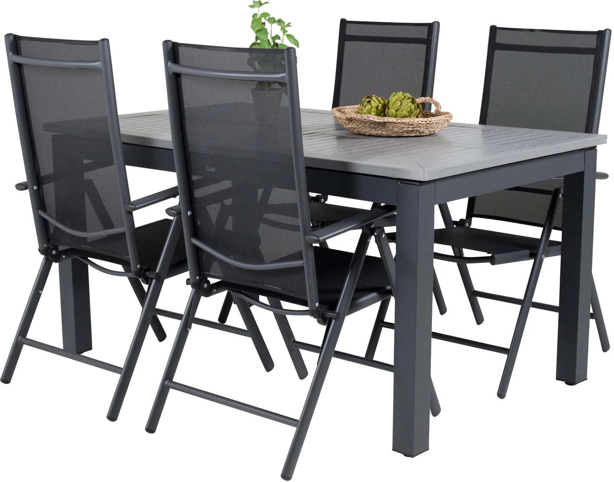 Albany Outdoor-Esstischset + Break 152cm/4St. - KAQTU Design