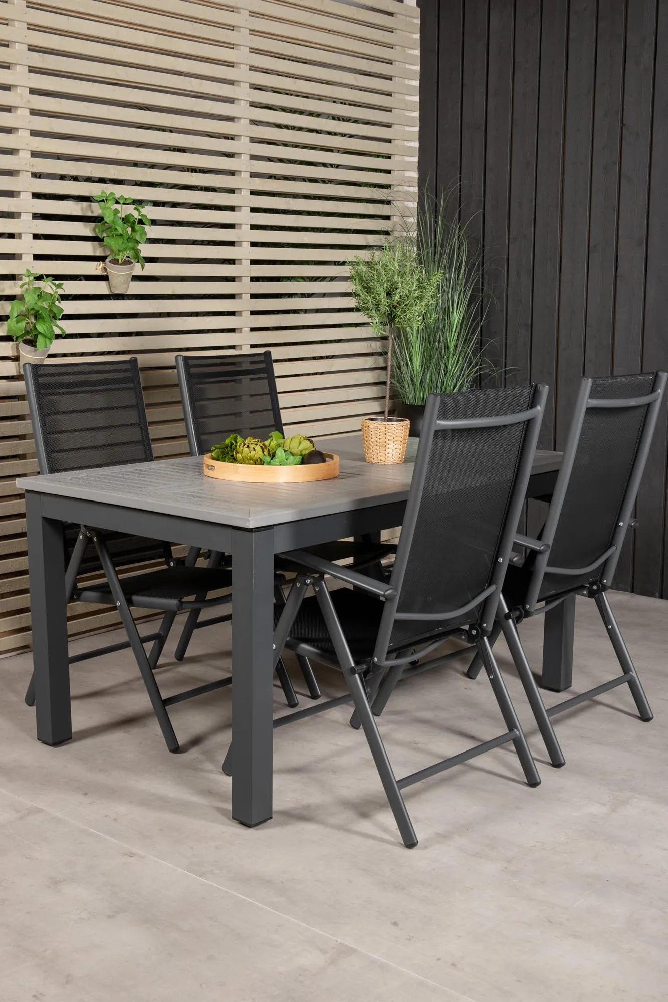 Albany Outdoor-Esstischset + Break 152cm/4St. - KAQTU Design