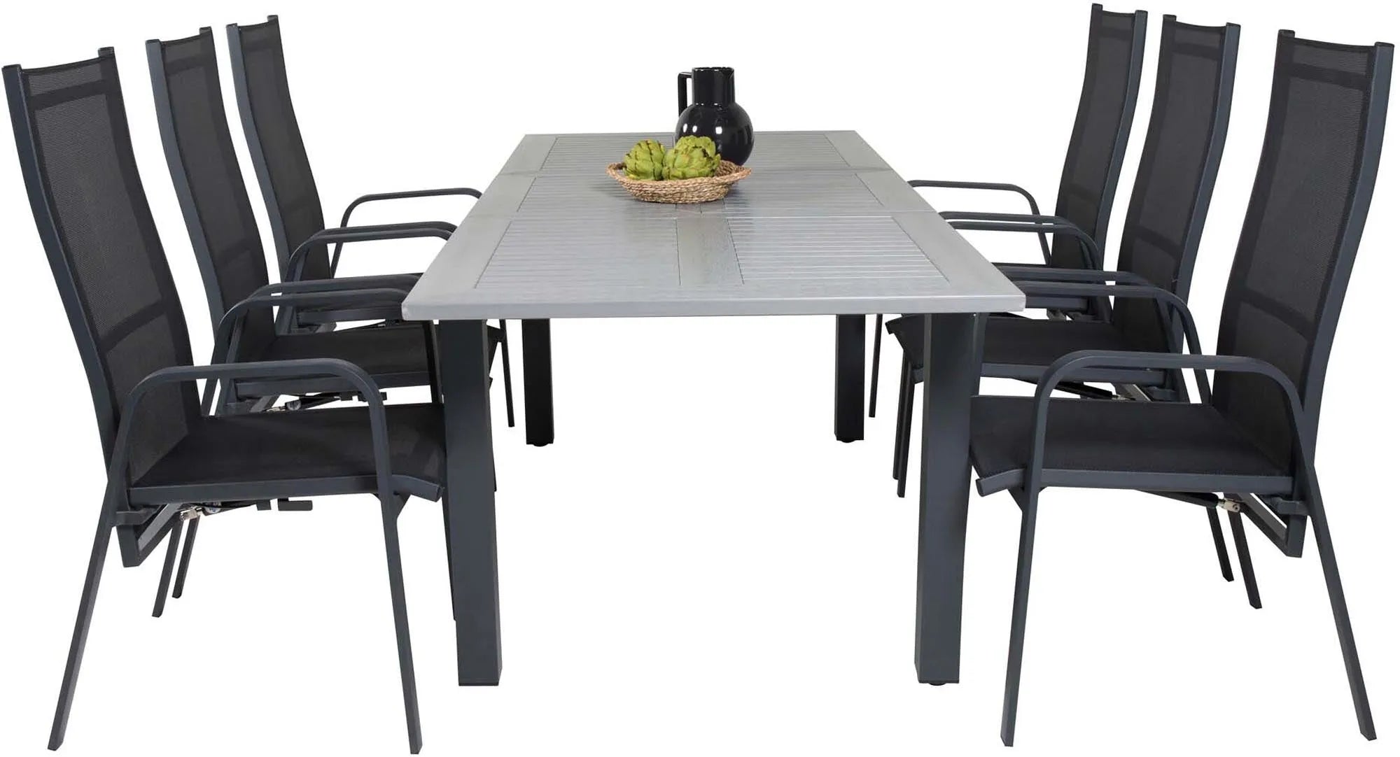 Albany Outdoor-Esstischset + Copacabana 152cm/6St. - KAQTU Design