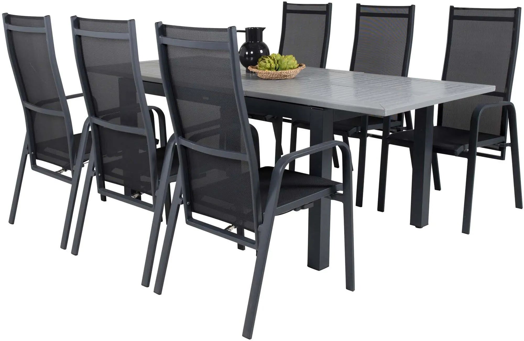 Albany Outdoor-Esstischset + Copacabana 152cm/6St. - KAQTU Design