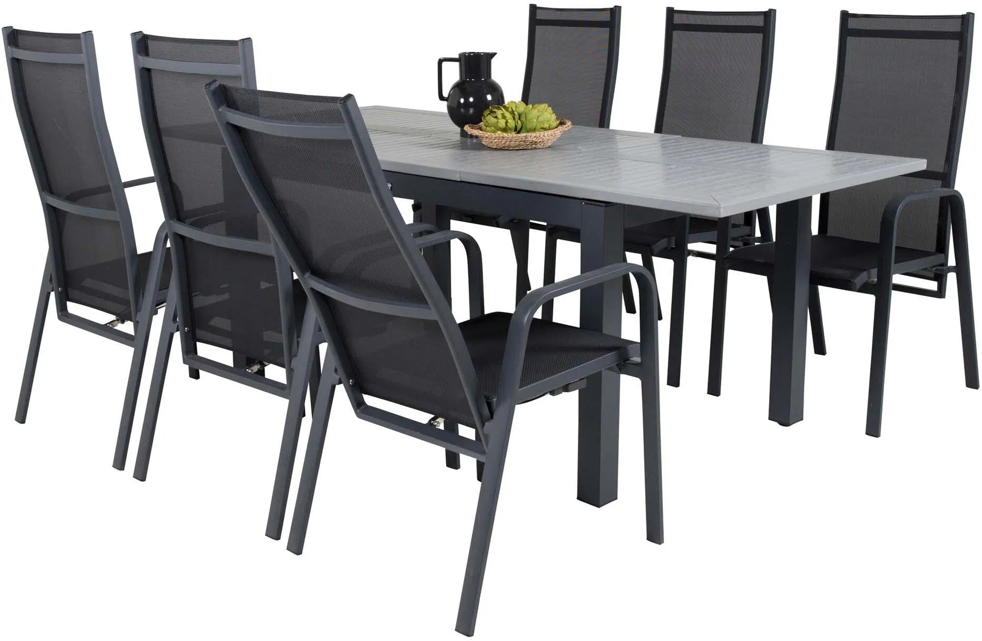 Albany Outdoor-Esstischset + Copacabana 152cm/6St. - KAQTU Design