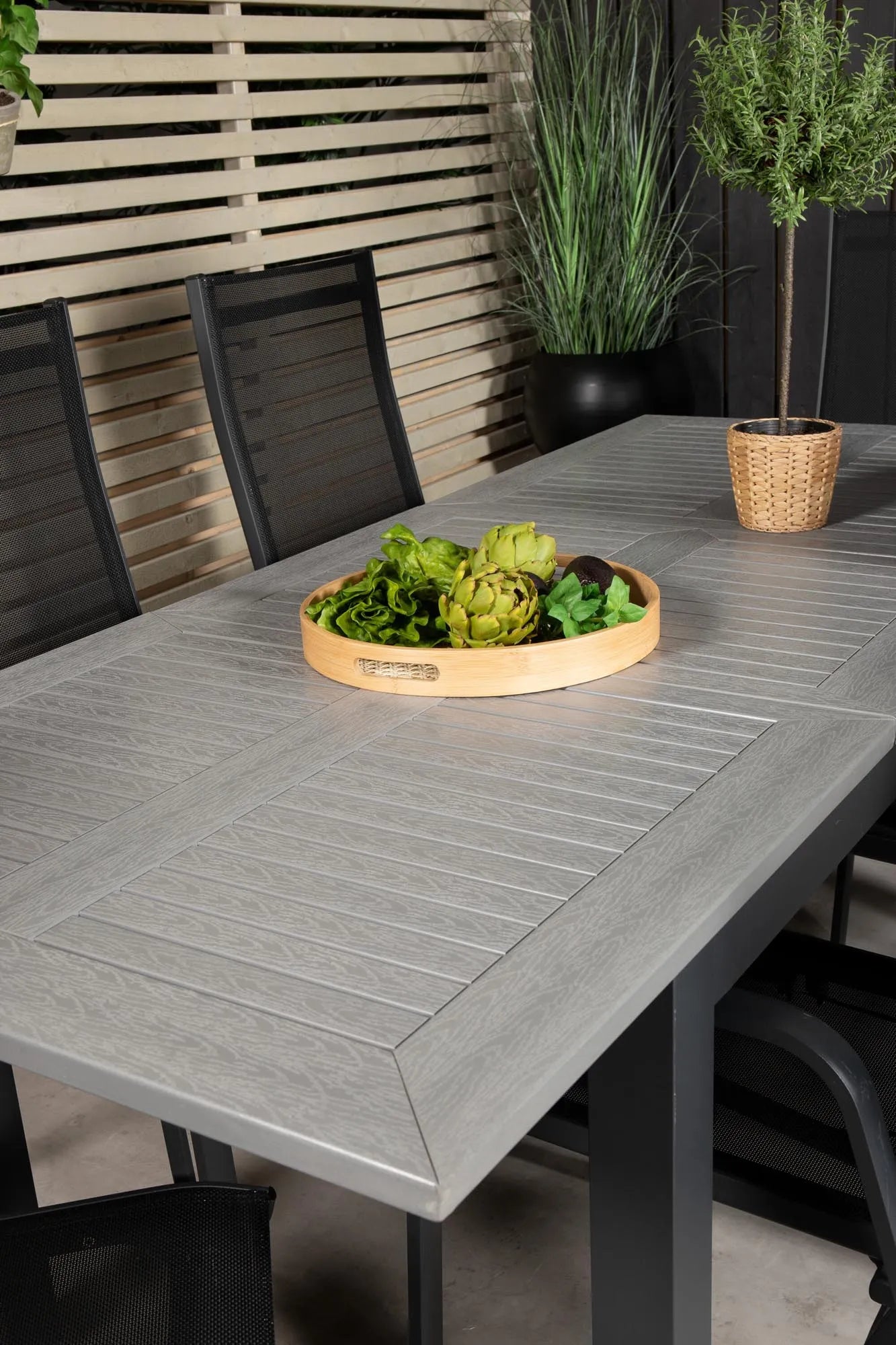 Albany Outdoor-Esstischset + Copacabana 152cm/6St. - KAQTU Design