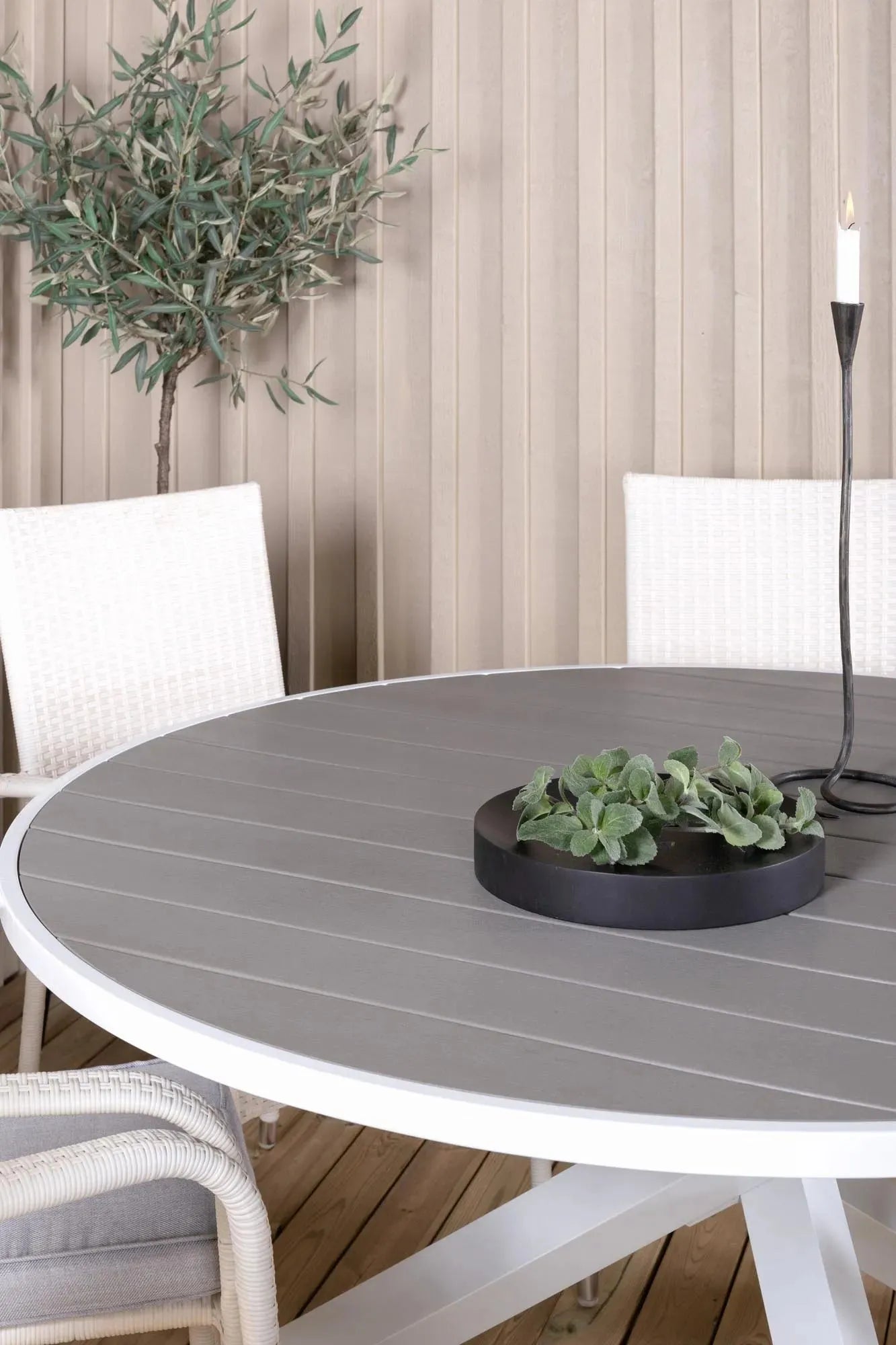 Parma Outdoor-Tischset + Anna ⌀140cm/6St. - KAQTU Design