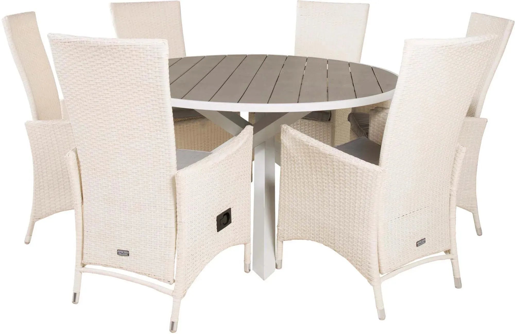 Parma Outdoor-Tischset + Padova ⌀140cm/6St. - KAQTU Design