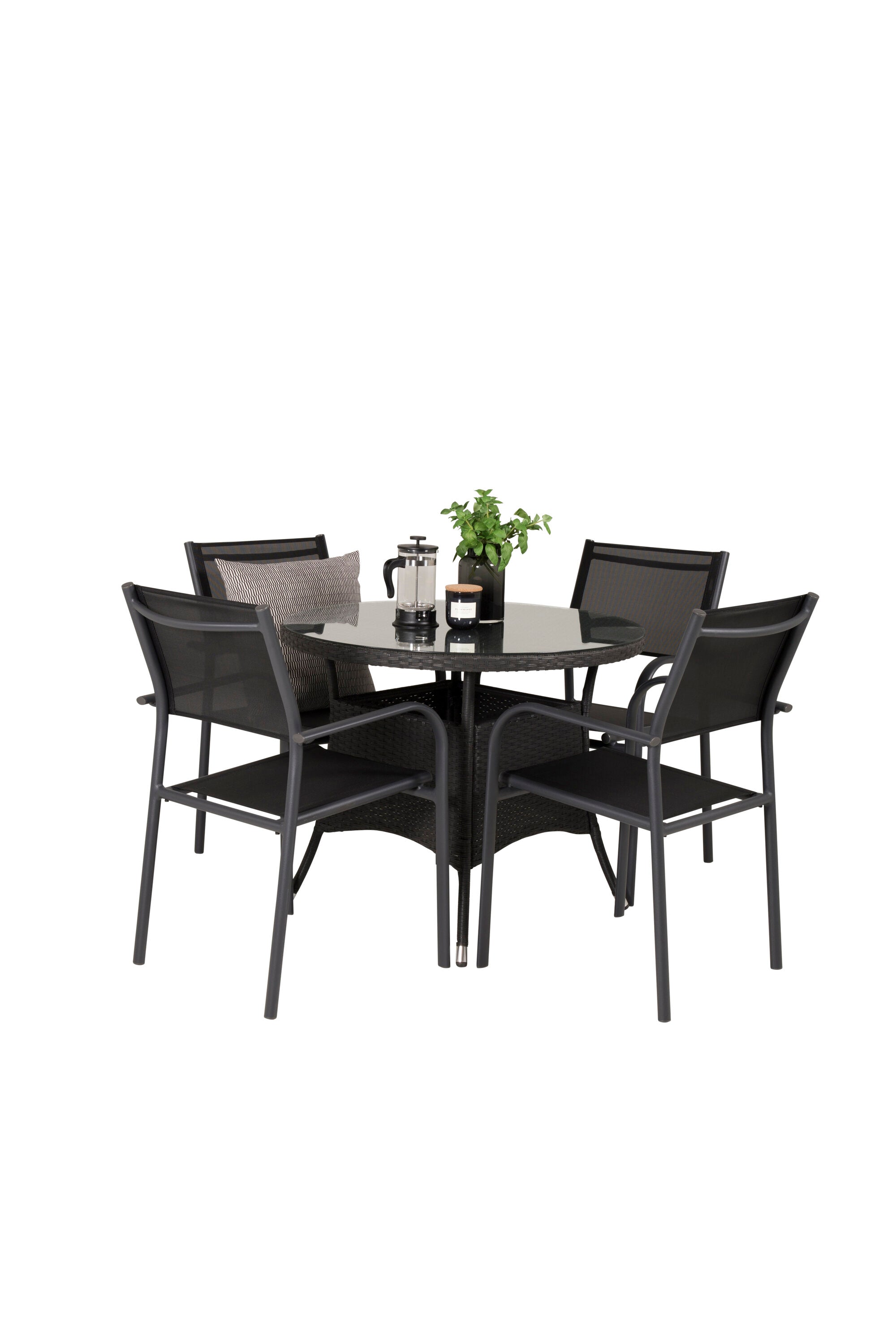 Volta Gartentisch-Set in Schwarz präsentiert im Onlineshop von KAQTU Design AG. Gartentischset ist von Venture Home