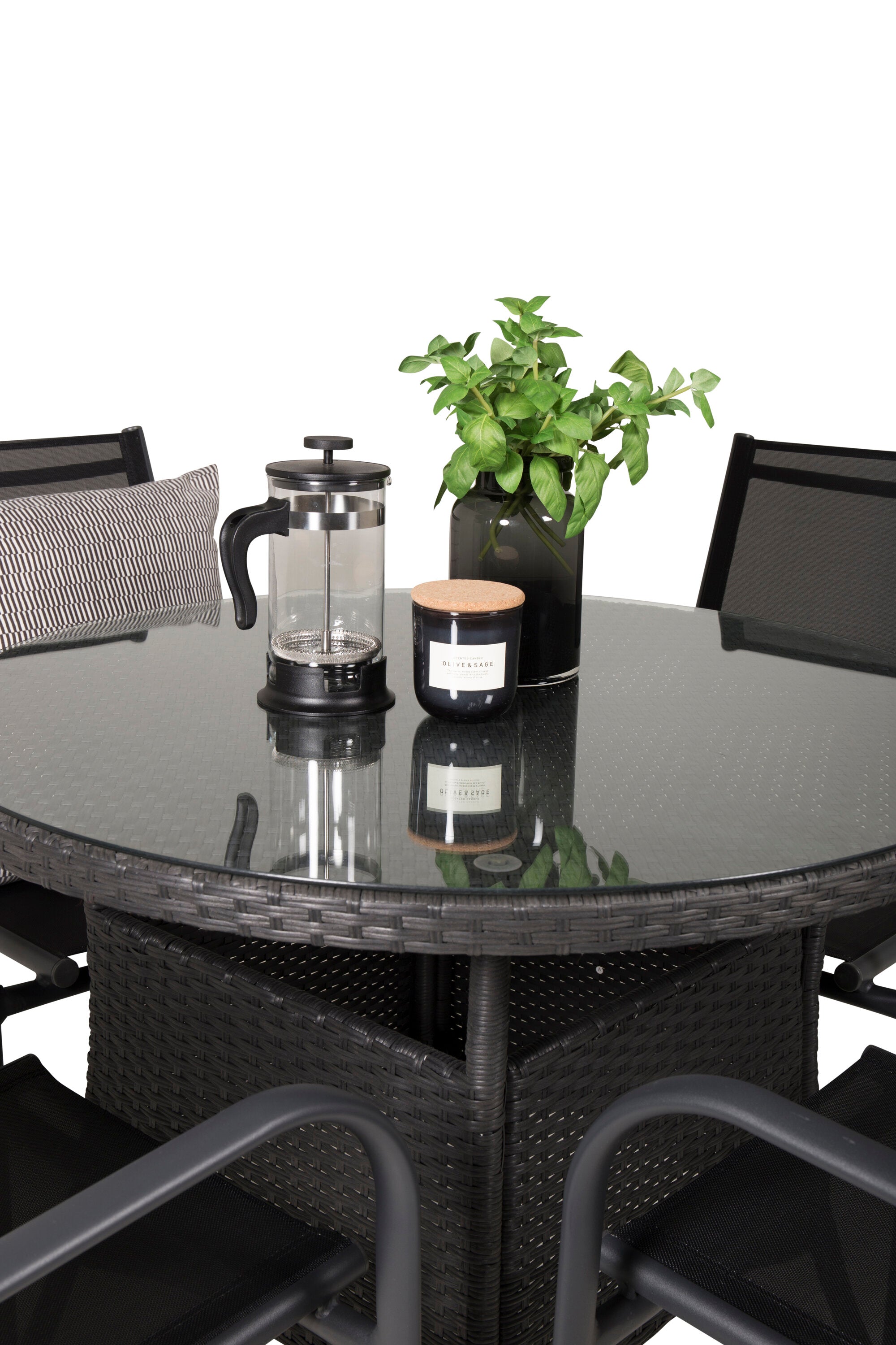 Volta Gartentisch-Set in Schwarz präsentiert im Onlineshop von KAQTU Design AG. Gartentischset ist von Venture Home