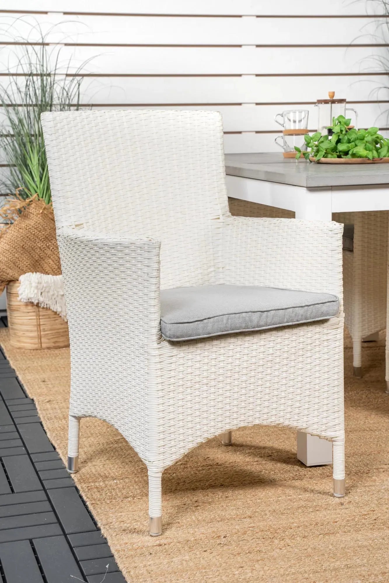 Albany Outdoor-Esstischset + Malin 160cm/4St. - KAQTU Design