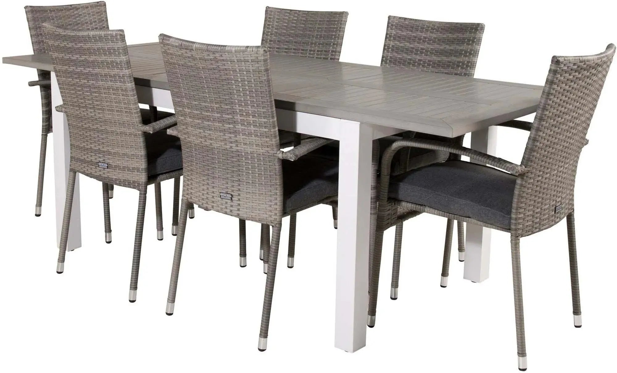 Albany Outdoor-Esstischset + Anna 160cm/6St. - KAQTU Design