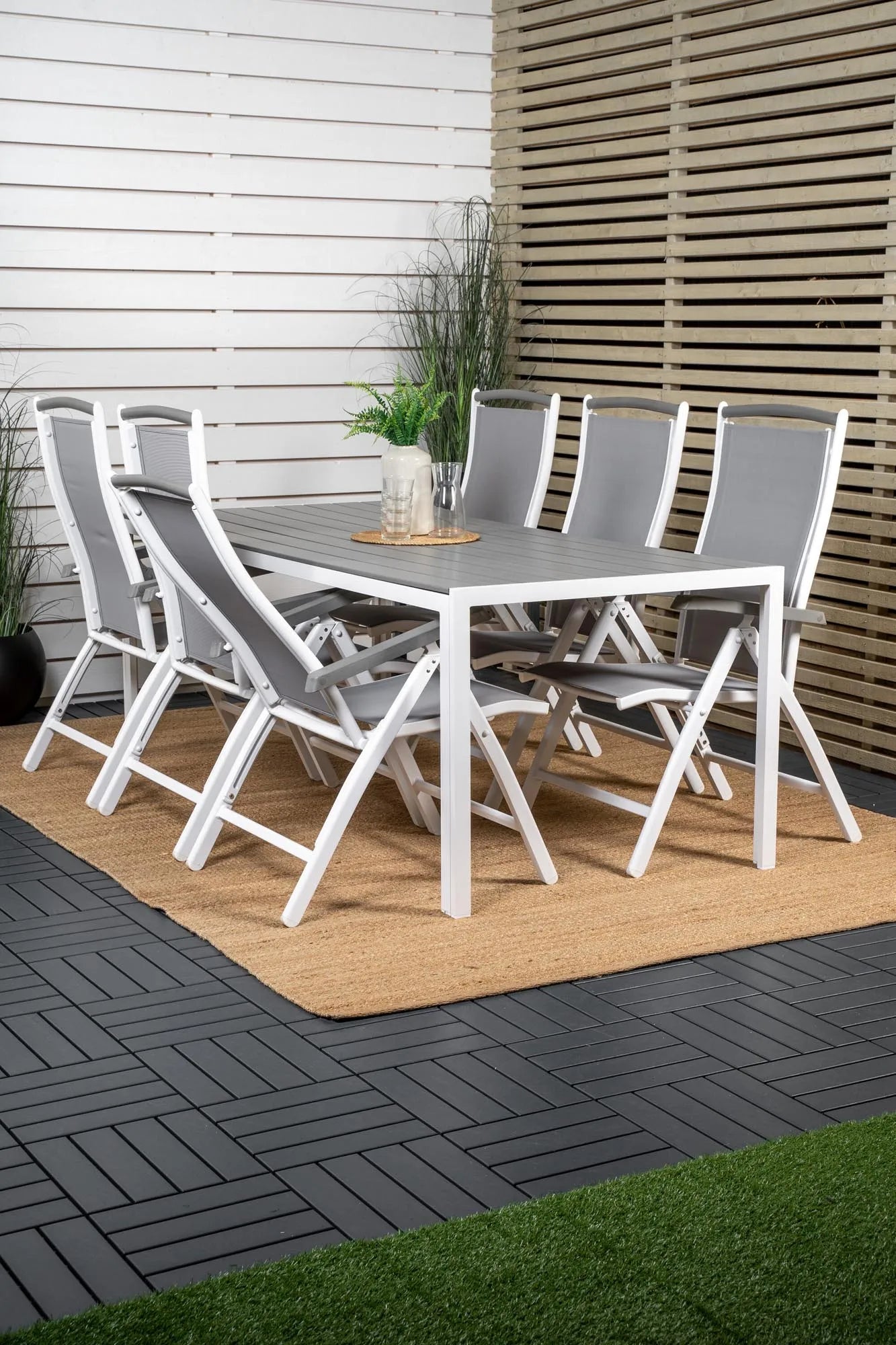 Break Outdoor-Tischset + Albany 205cm/6St. - KAQTU Design