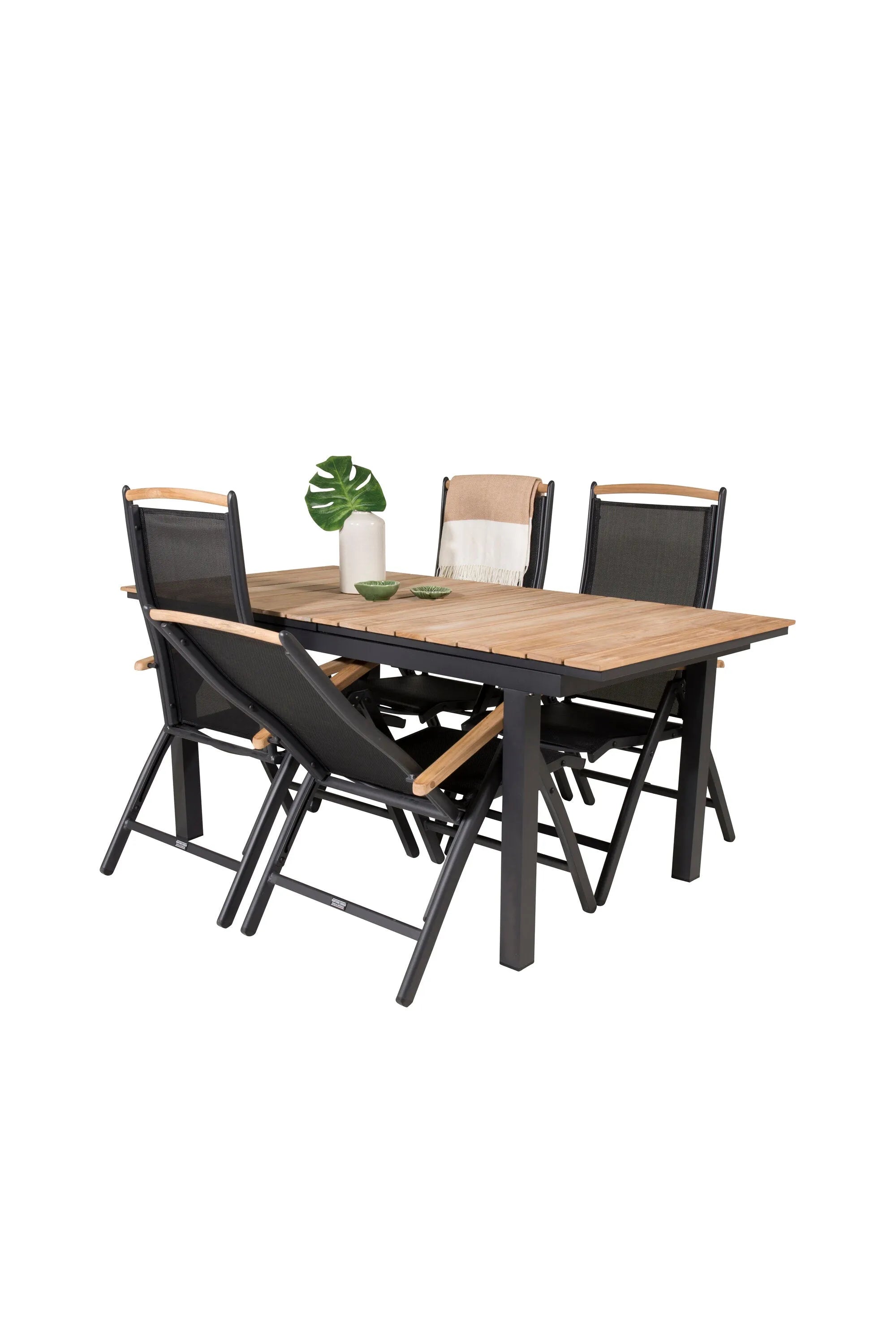 Mexico Rechteckiger Esstisch in Schwarz/Nature präsentiert im Onlineshop von KAQTU Design AG. Gartentischset ist von Venture Home