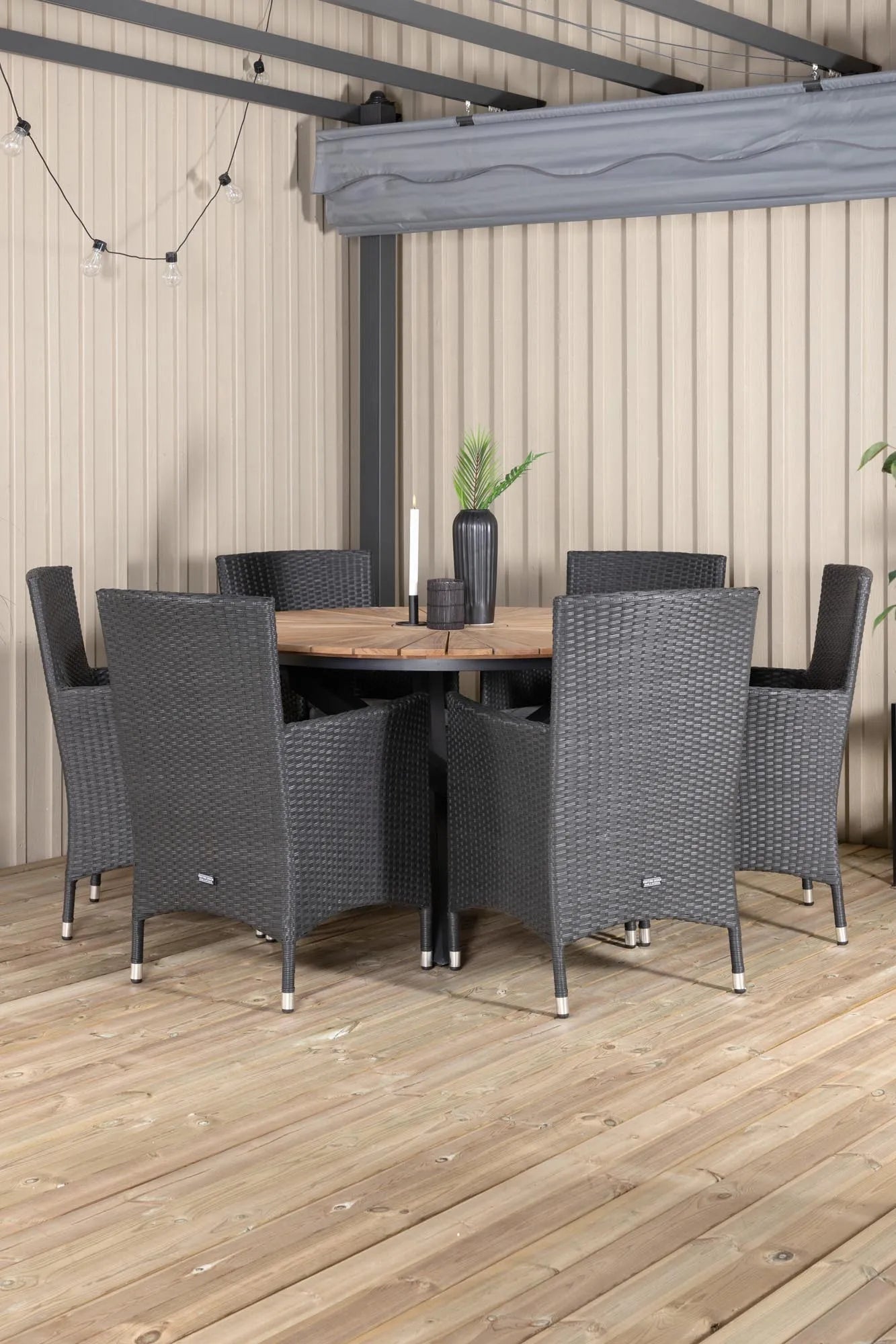 Mexiko Outdoor-Tischset + Malin ⌀140cm/6St. - KAQTU Design