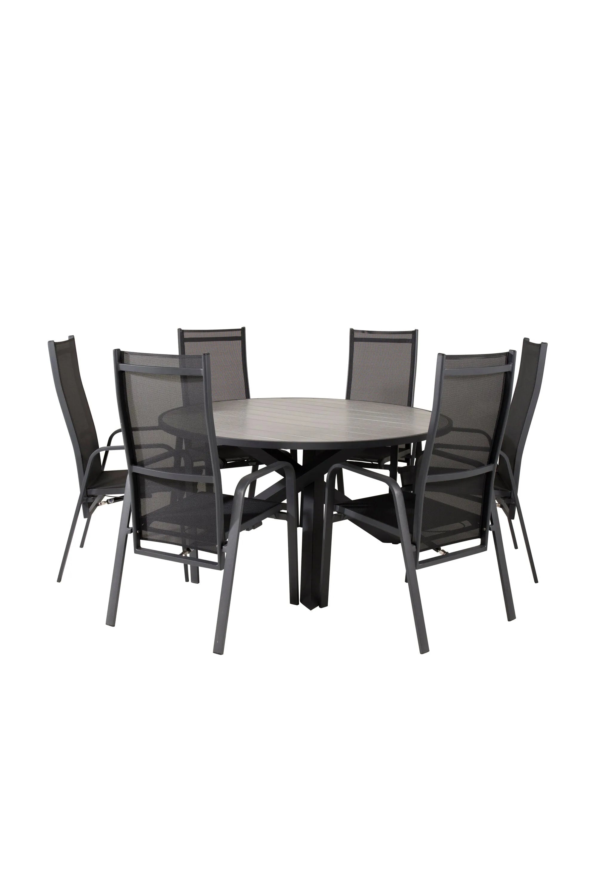 Parma Runder Esstisch-Set in Schwarz/Dunkelgrau präsentiert im Onlineshop von KAQTU Design AG. Gartentischset ist von Venture Home