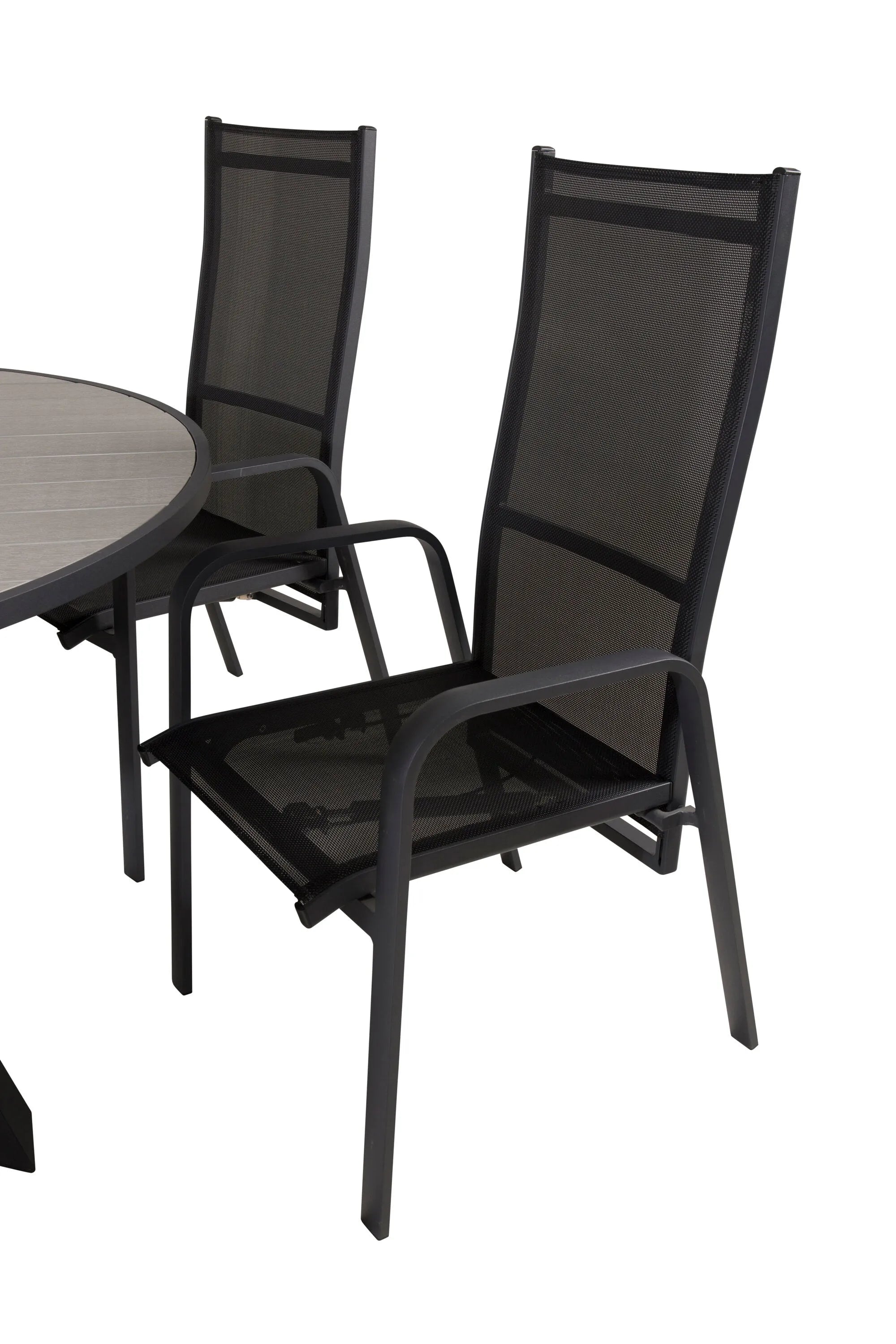 Parma Runder Esstisch-Set in Schwarz/Dunkelgrau präsentiert im Onlineshop von KAQTU Design AG. Gartentischset ist von Venture Home