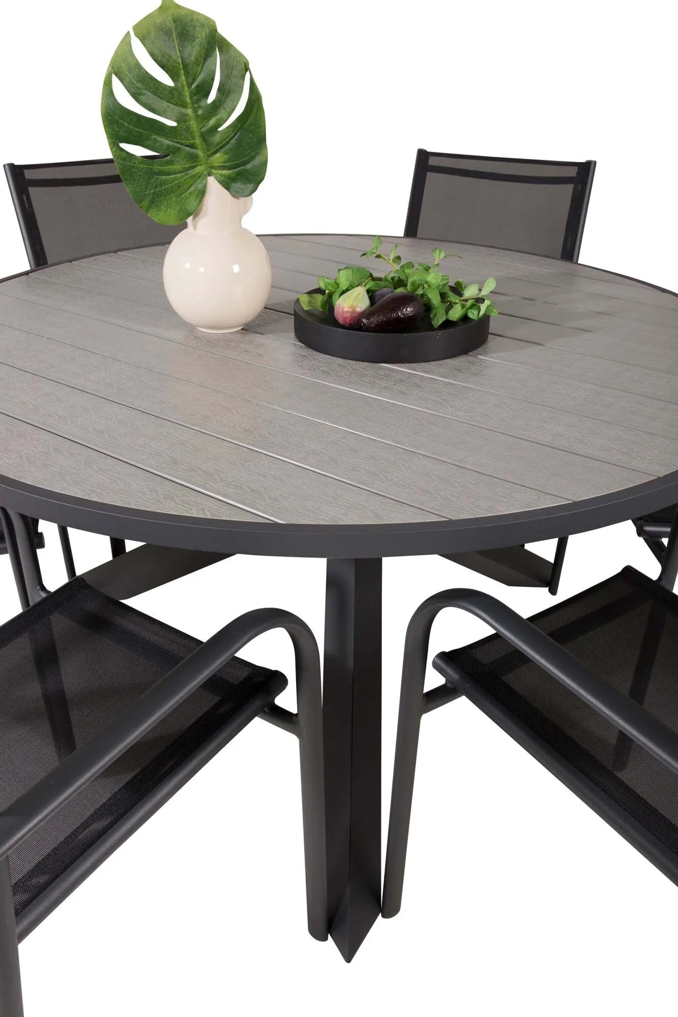 Parma Outdoor-Tischset + Santorini ⌀140cm/6St. - KAQTU Design