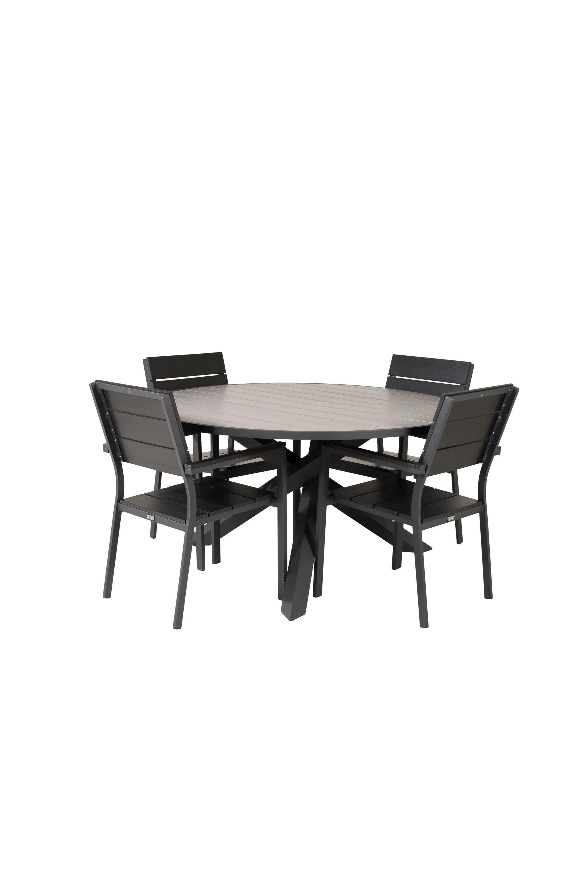 Parma Runder Esstisch-Set in Schwarz/Dunkelgrau präsentiert im Onlineshop von KAQTU Design AG. Gartentischset ist von Venture Home