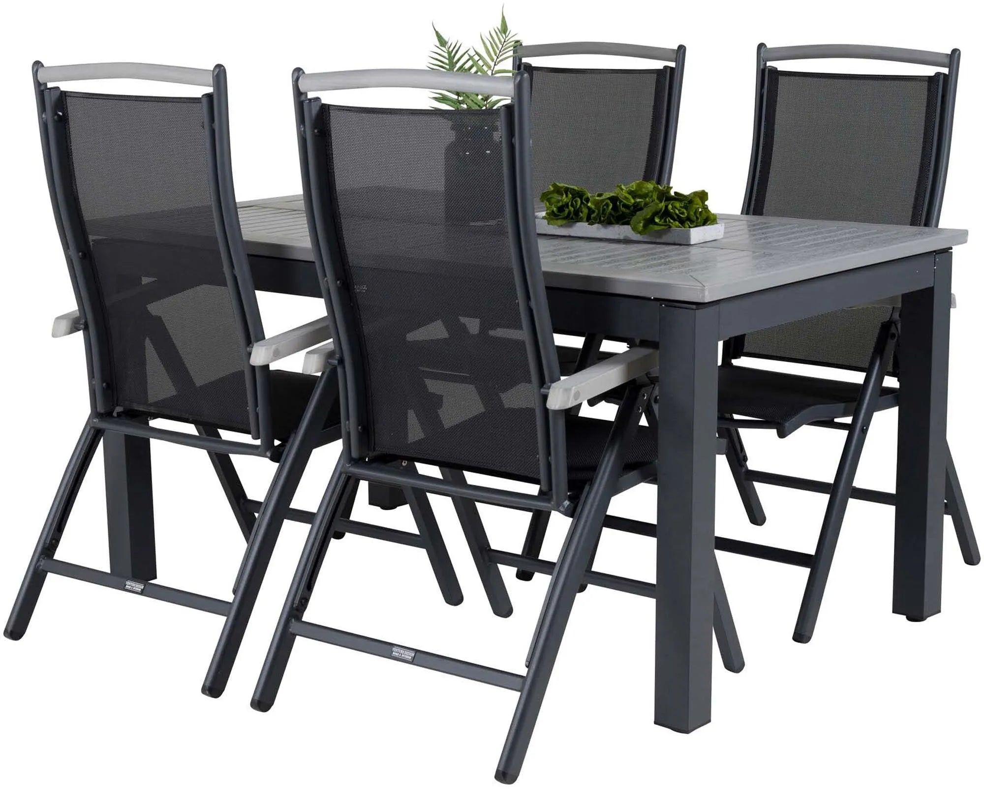 Albany Outdoor-Esstischset 160cm/4St. - KAQTU Design