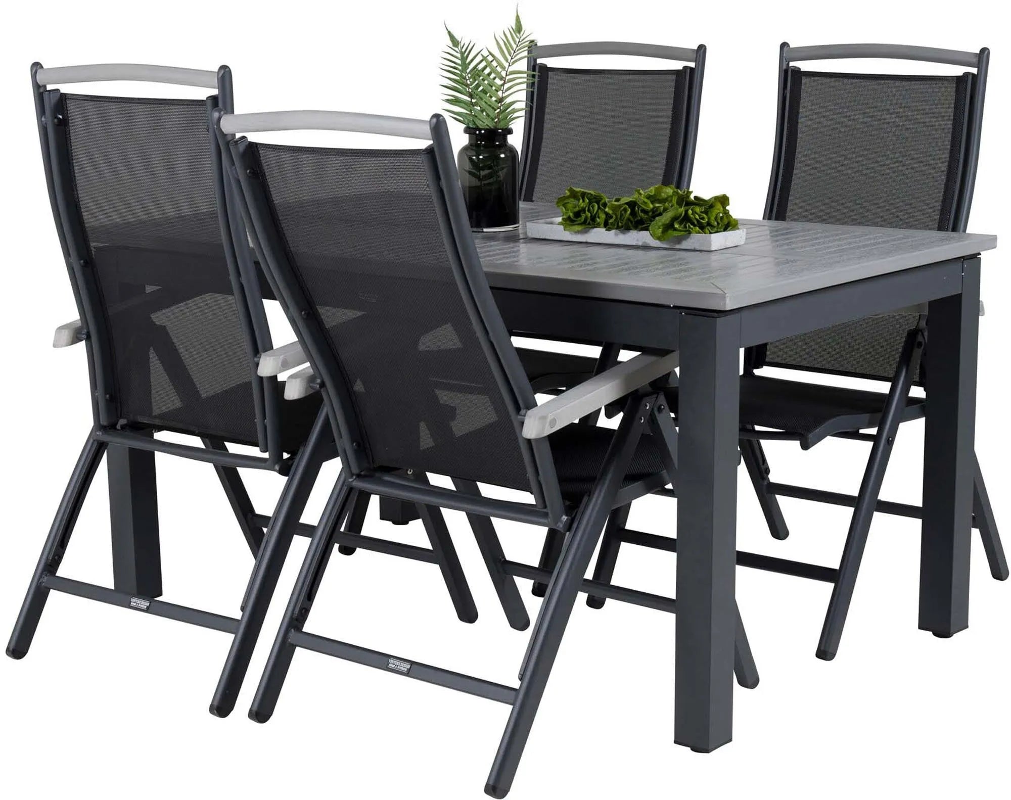 Albany Outdoor-Esstischset 160cm/4St. - KAQTU Design